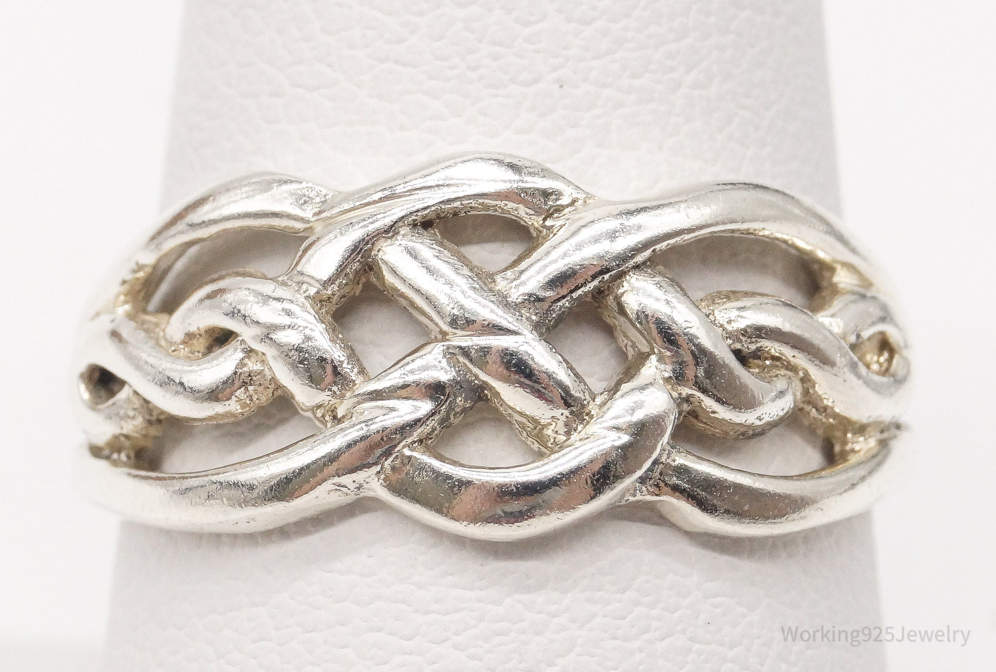 Vintage Celtic Knot Sterling Silver Ring - Size 8.5