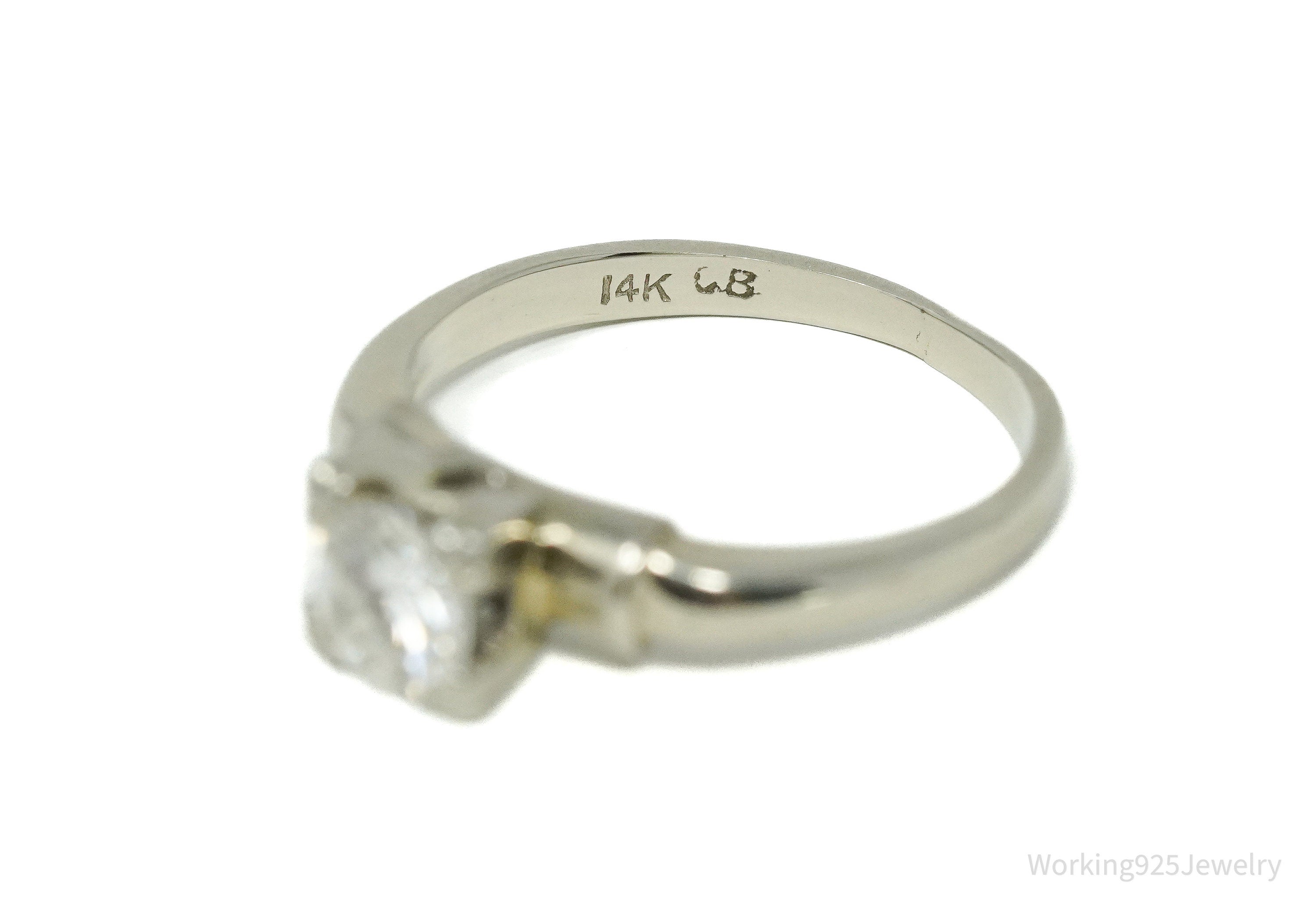 14K White Gold Diamond Ring Size - 5