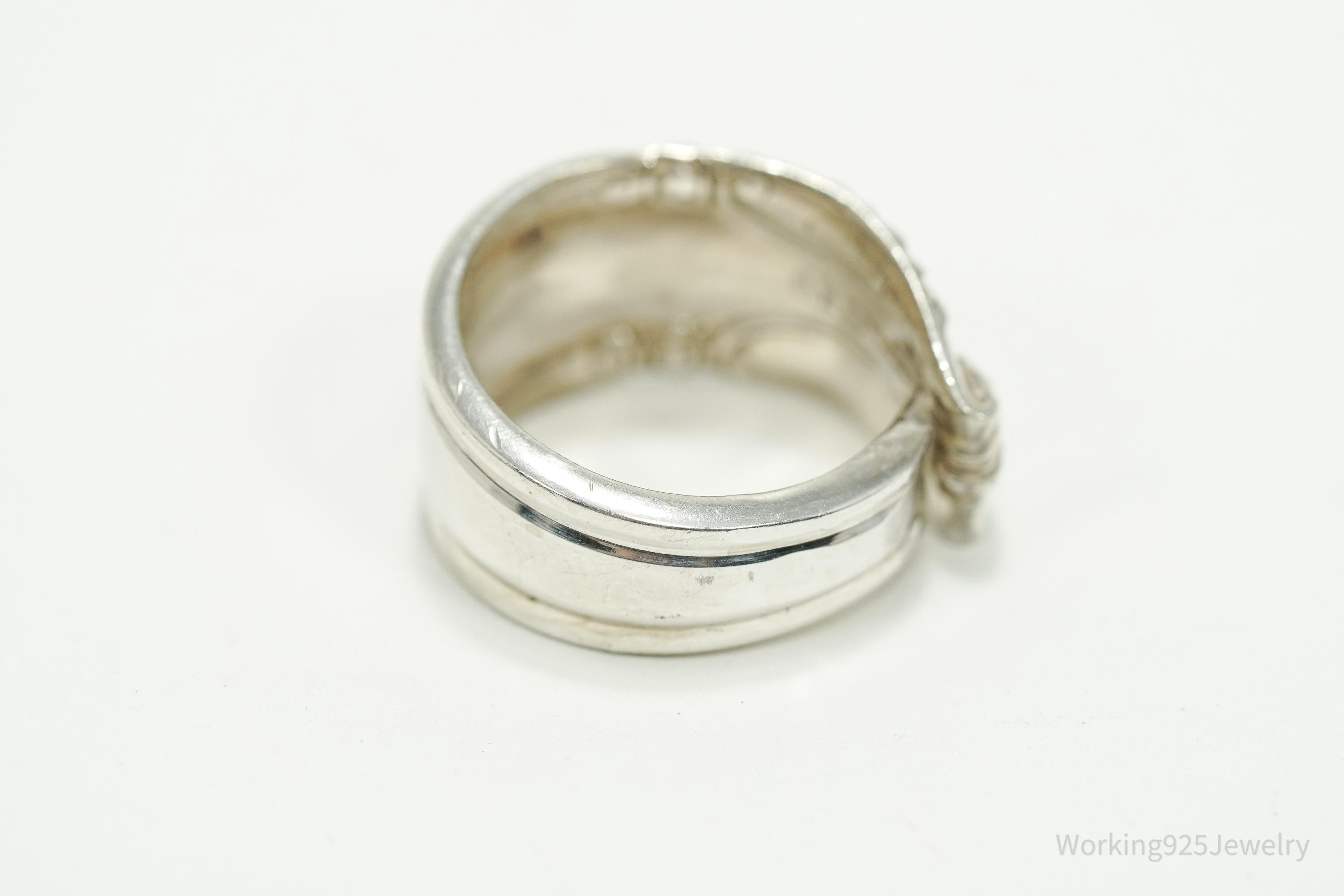 Antique Art Deco Sterling Silver Spoon Ring - Size 8