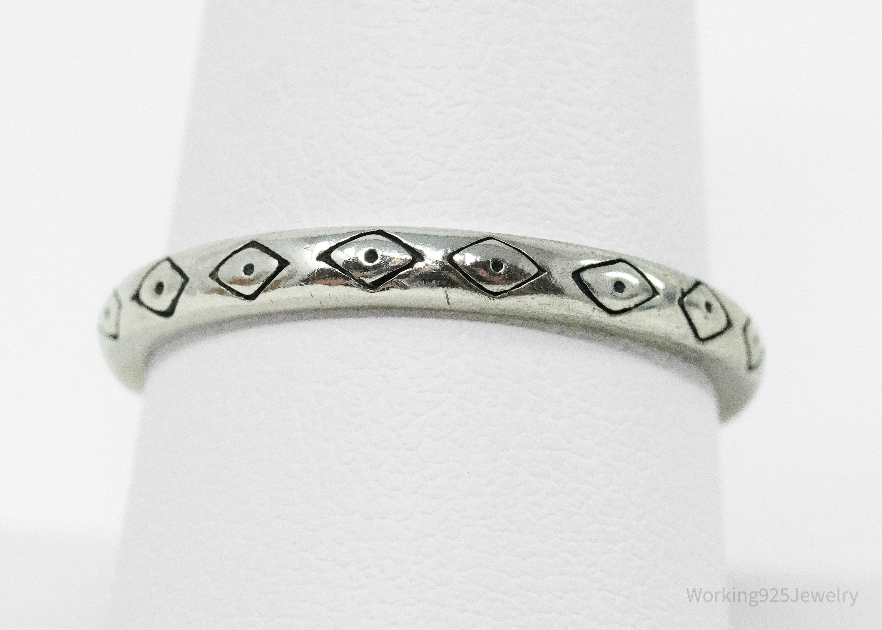 Vintage Native Designer Carolyn Pollack Sterling Silver Band Ring - Size 9.25