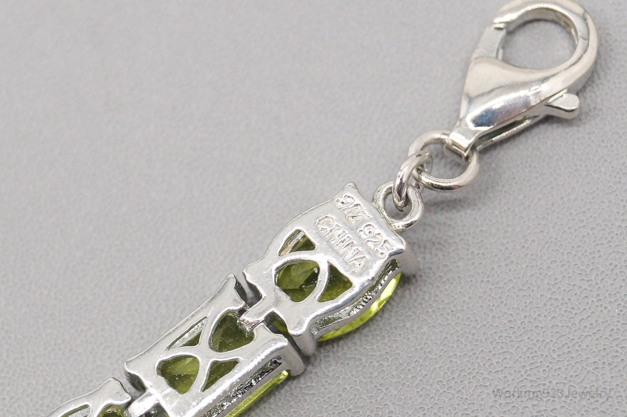 QVC HT Green Peridot Sterling Silver Bracelet - 8.25"