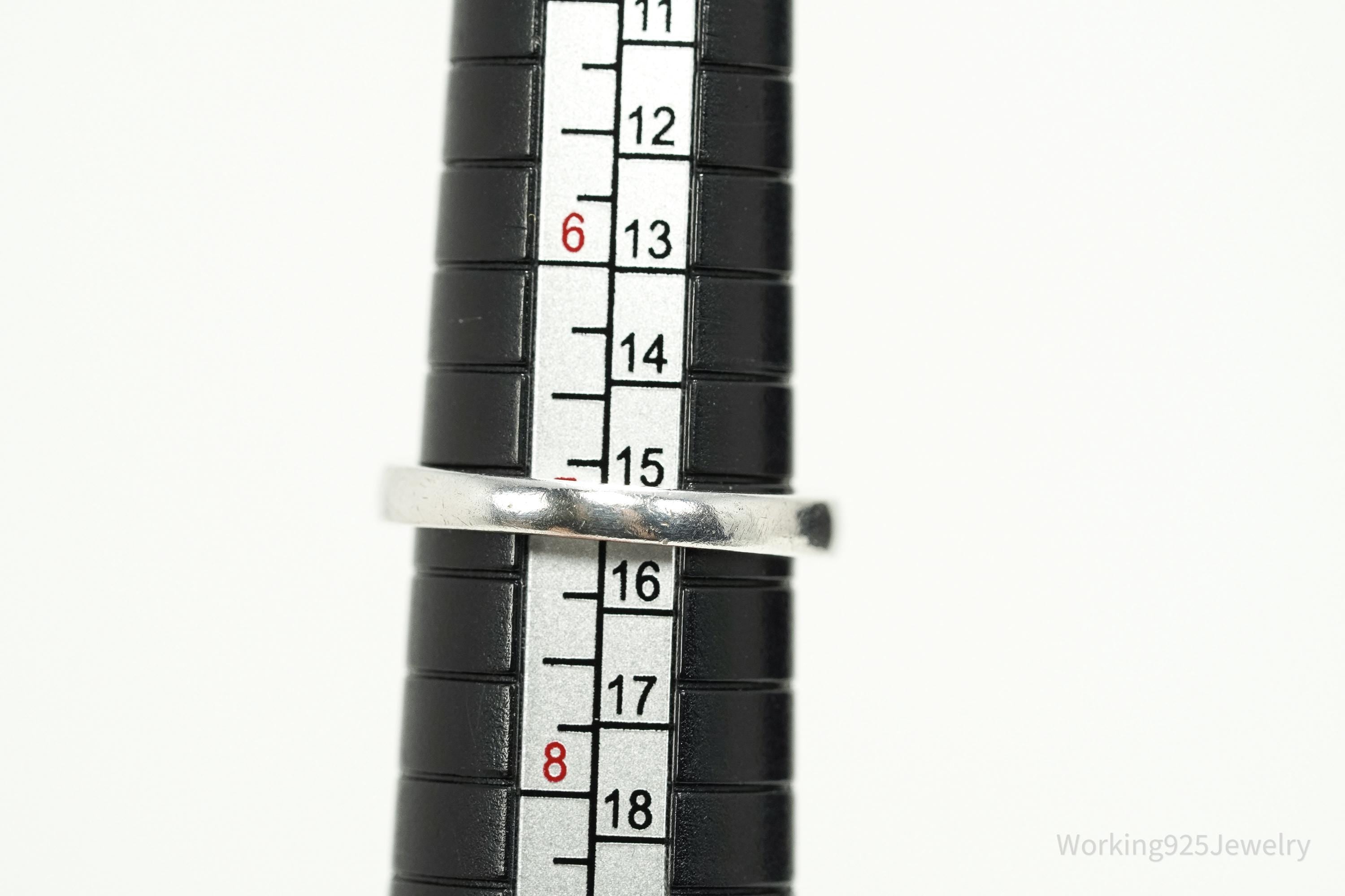 Vintage Cubic Zirconia Sterling Silver Ring - Size 7