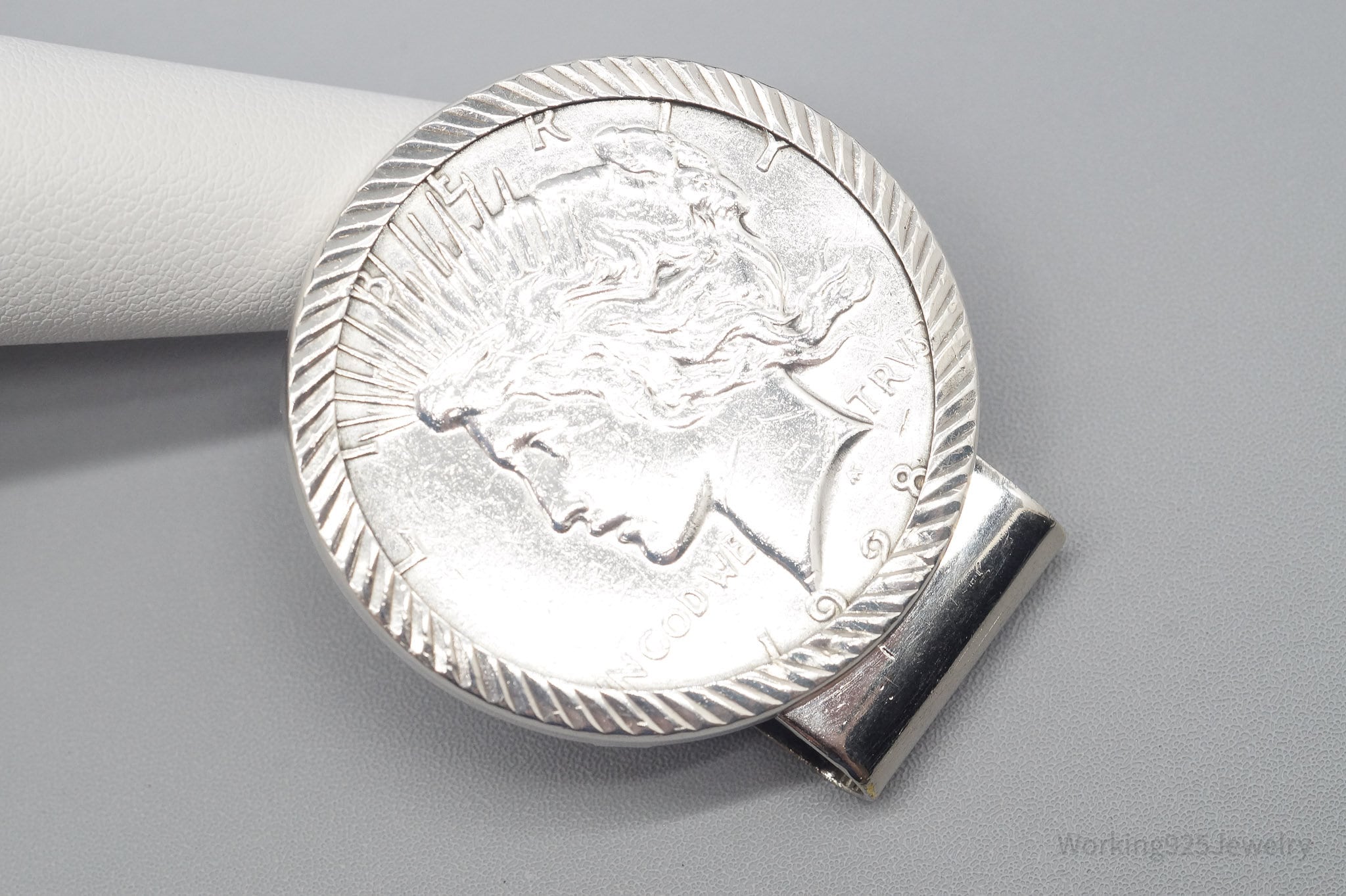 Vintage 1928 Peace Silver Dollar Coin Silver Money Clip