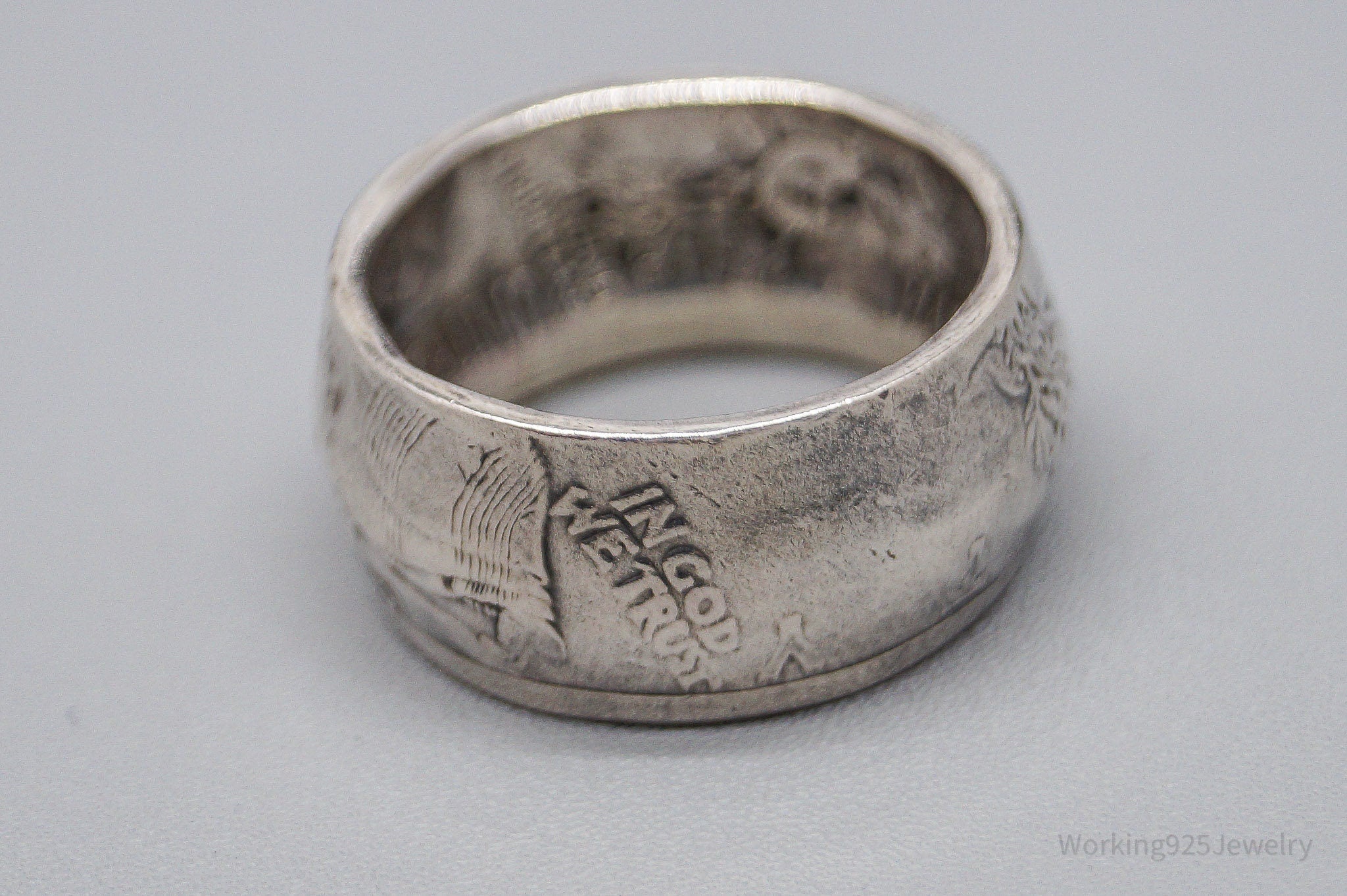 Vintage 1935 Walking Liberty Half Dollar Silver Ring - Size 6.5