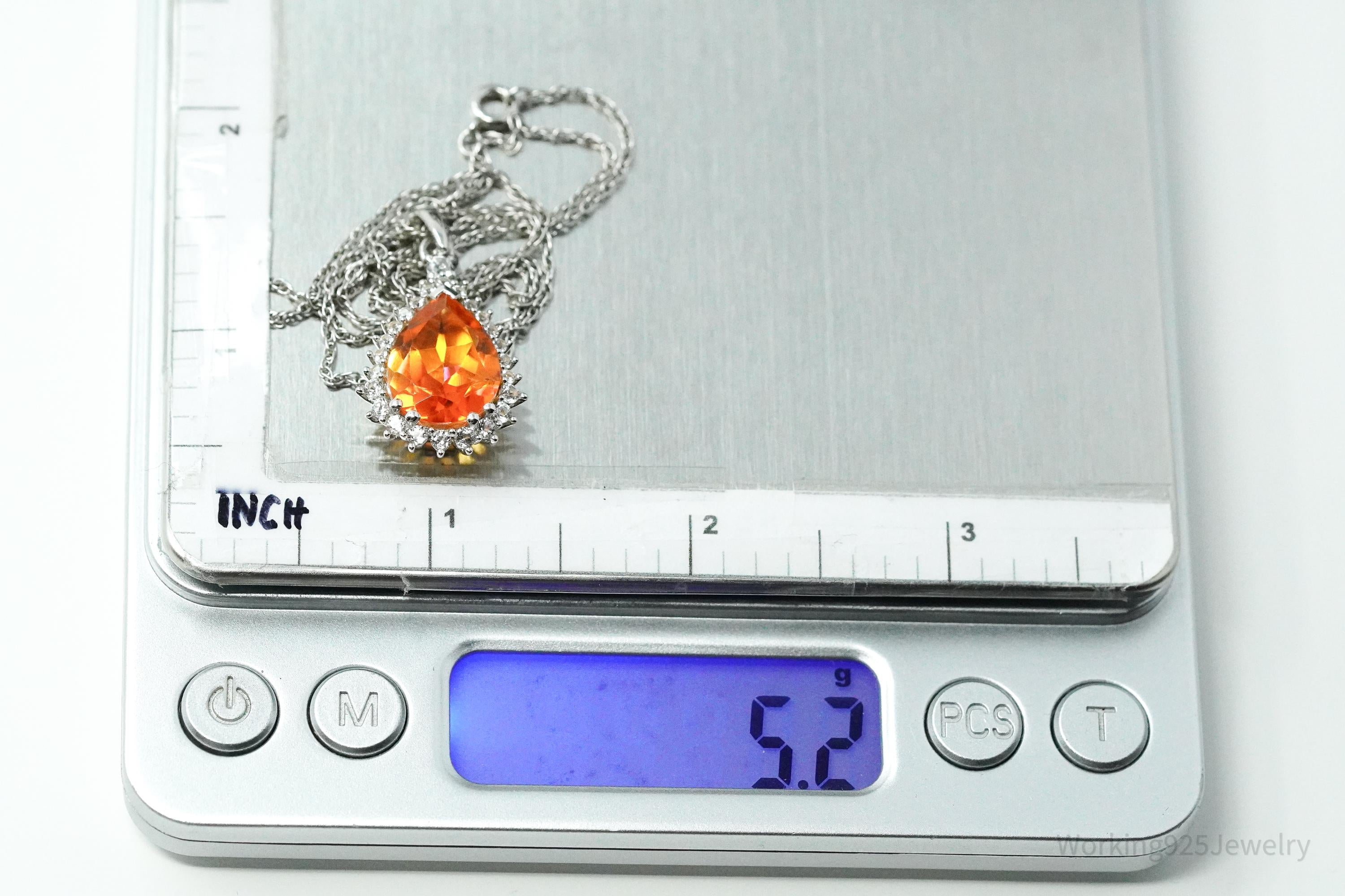 JTV's TGGC Orange Mystic Topaz & White Topaz Sterling Silver Necklace 18"