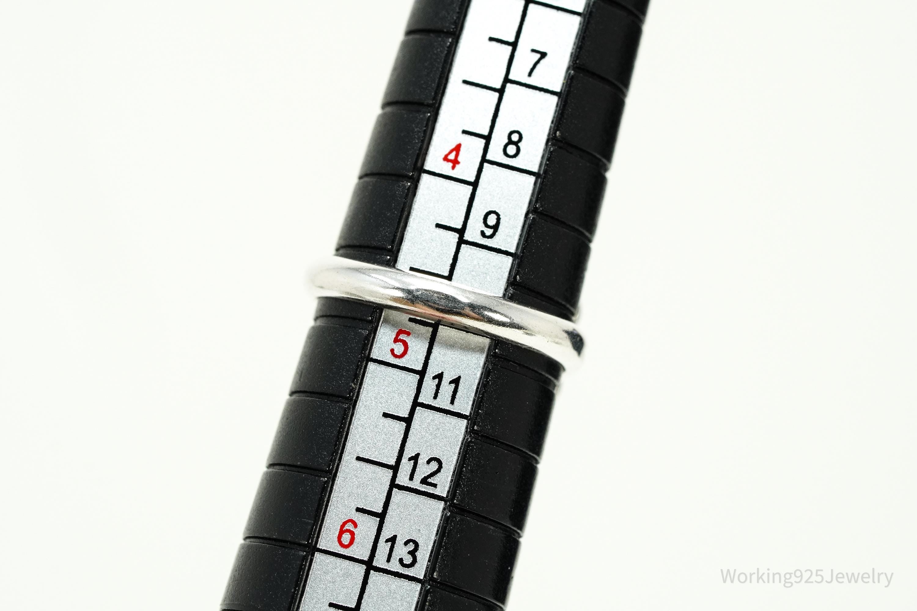 Vintage Native American Turquoise Sterling Silver Ring - Size 4.75