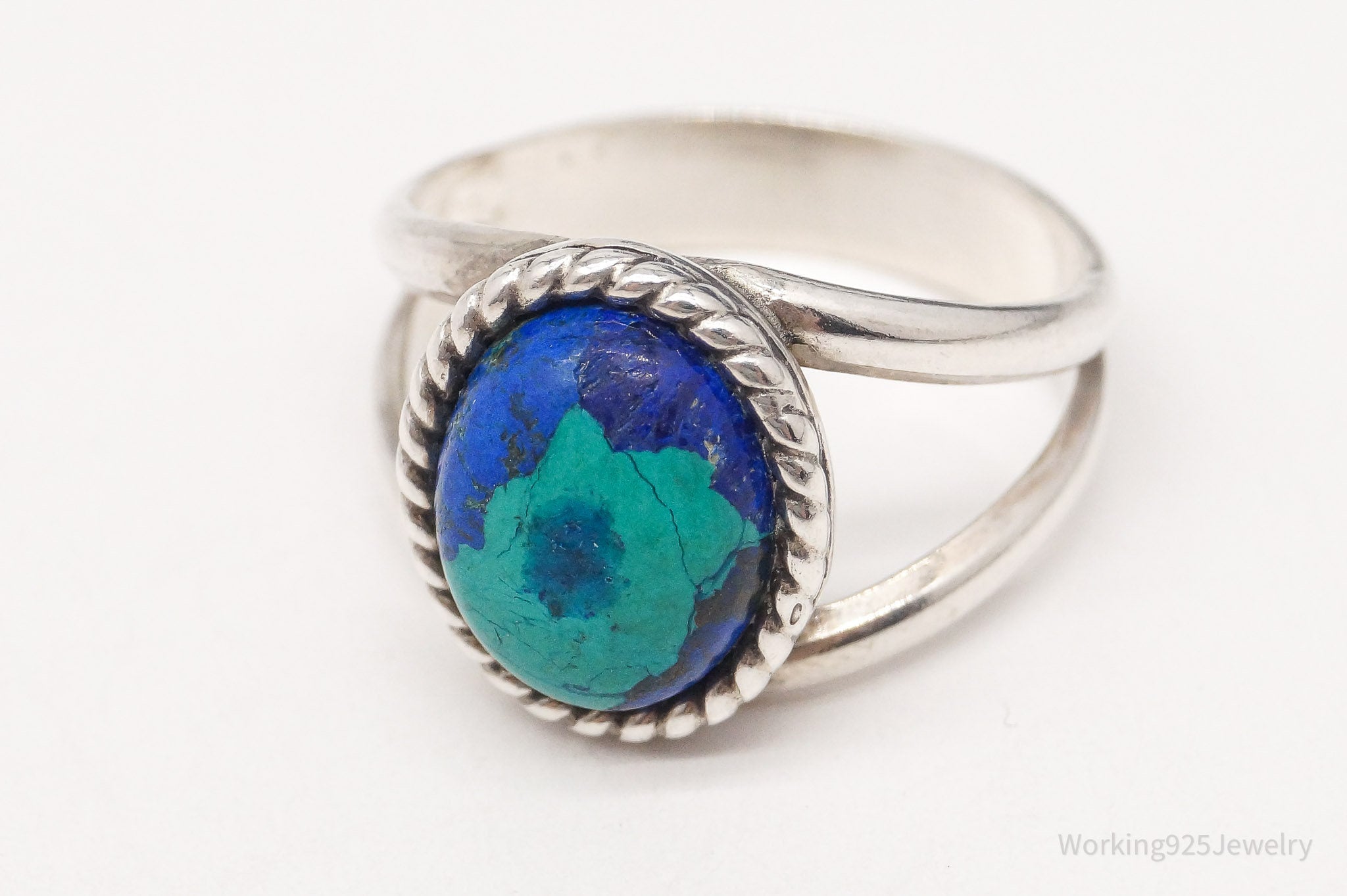 Vintage Southwest Designer Carolyn Pollack Azurite Sterling Silver Ring Size 6