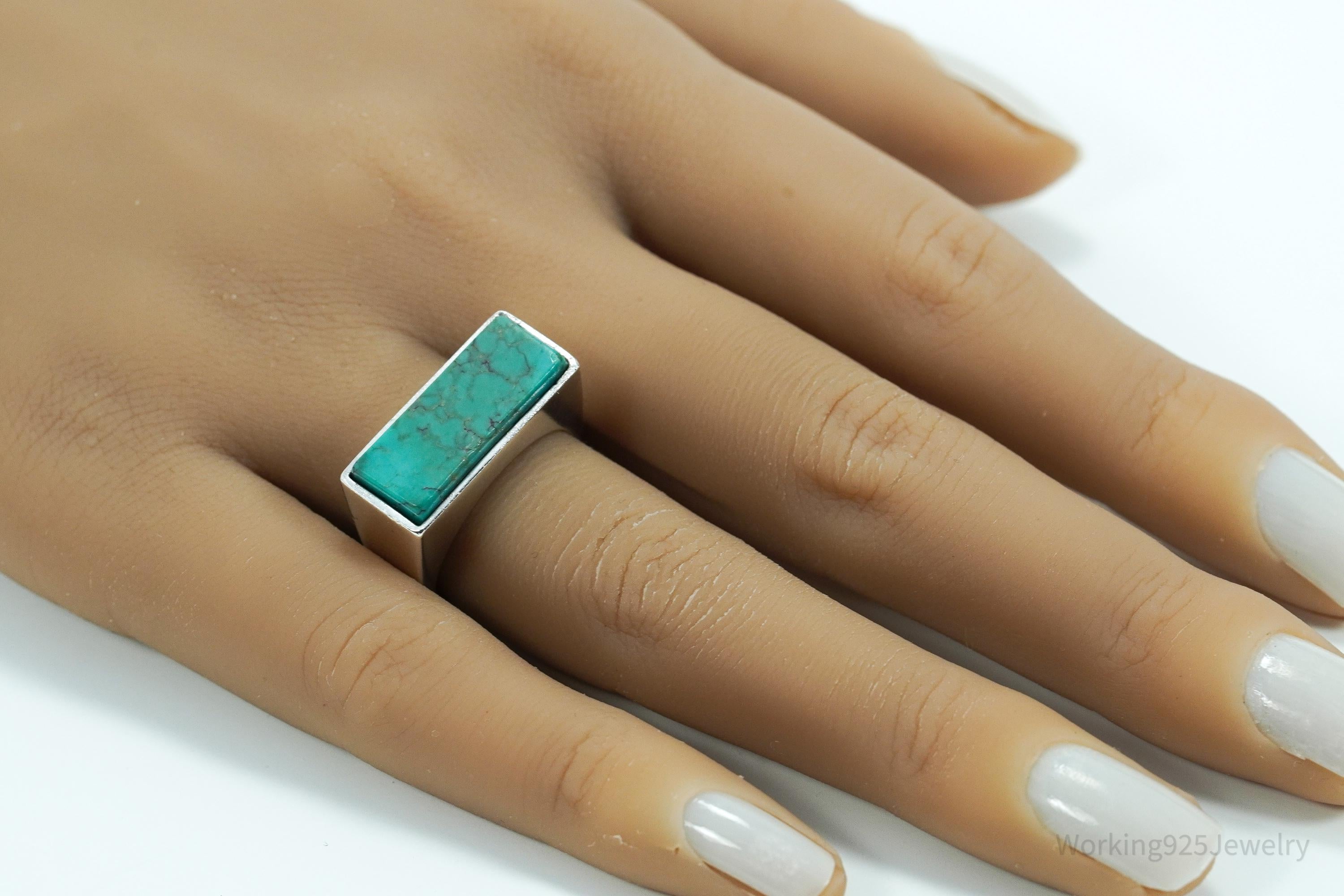 Vintage Turquoise Sterling Silver Ring - Size 7