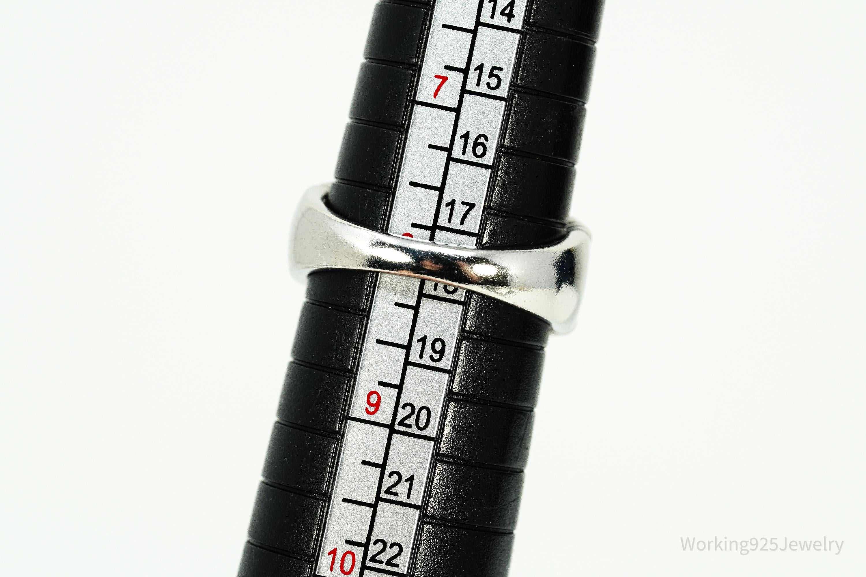 Vintage Blue Turquoise Sterling Silver Ring Size 8