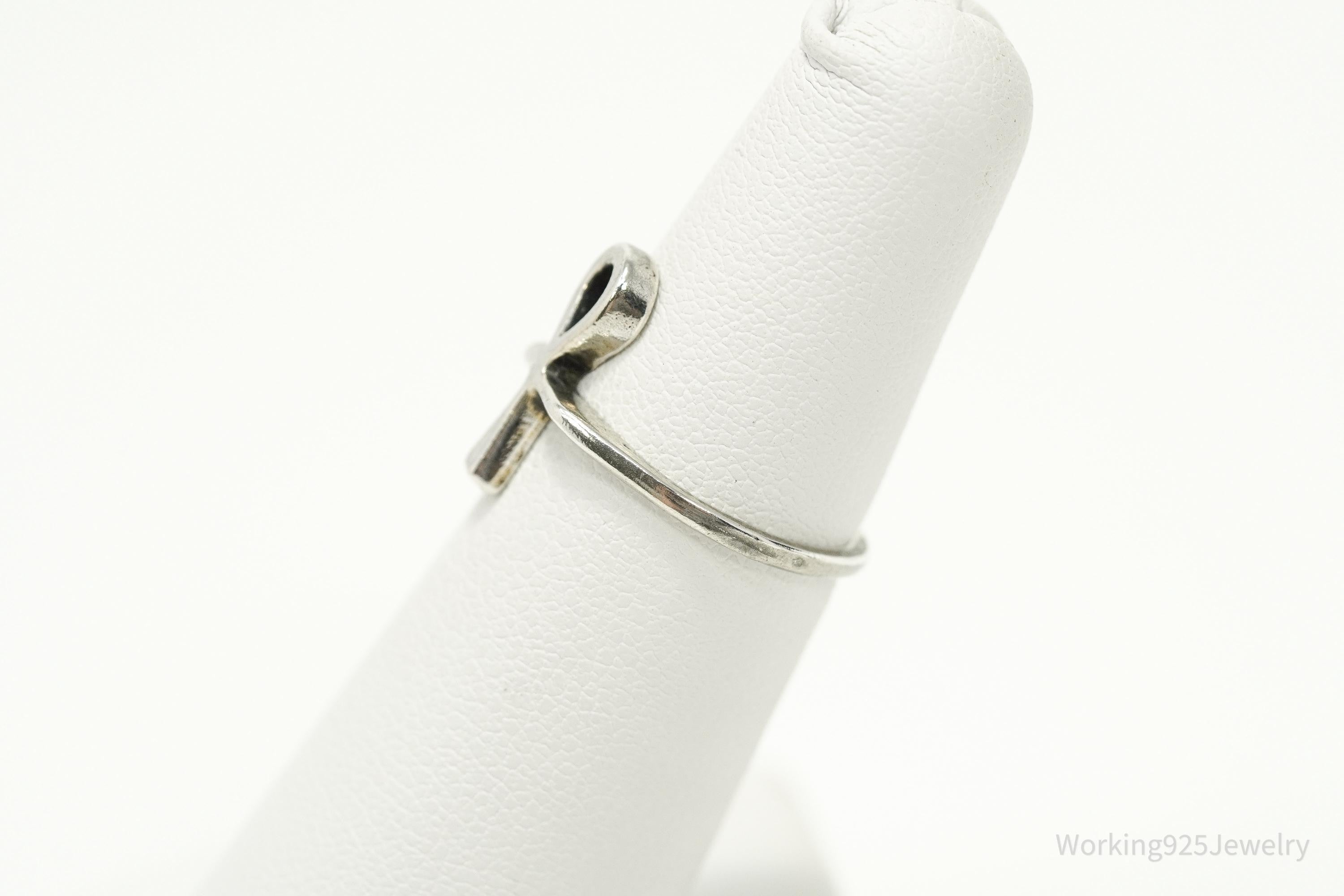 Vintage Espo Sterling Silver Ankh Ring - Size 5