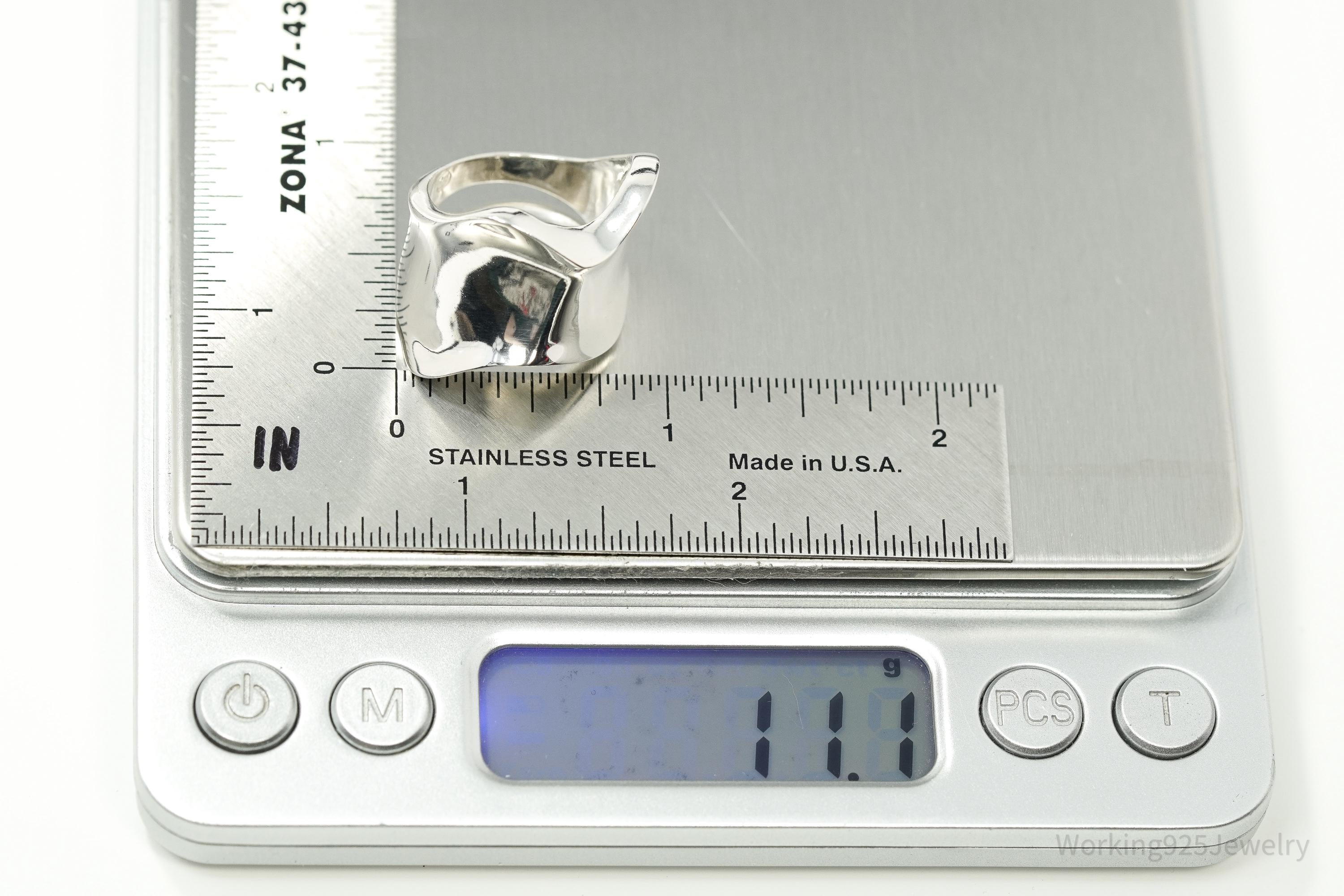 Vintage Italian Sterling Silver Ring - Size 7.75