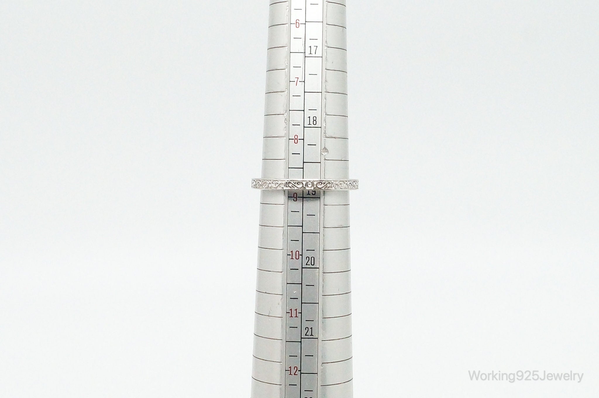 Large Cubic Zirconia Sterling Silver Ring - Size 8.75