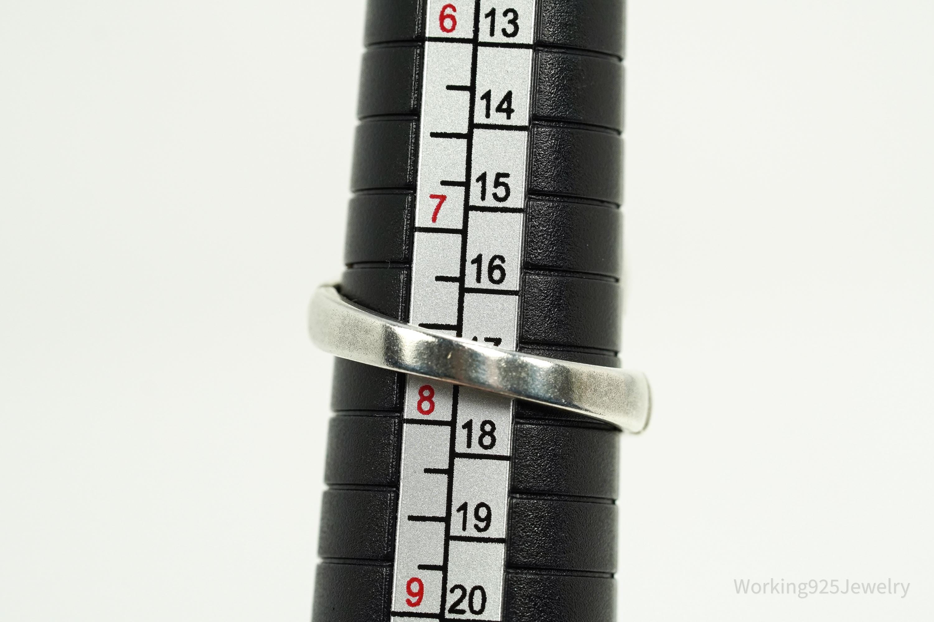 Antique TOWLE Turquoise Sterling Silver Spoon Ring Size 7.75