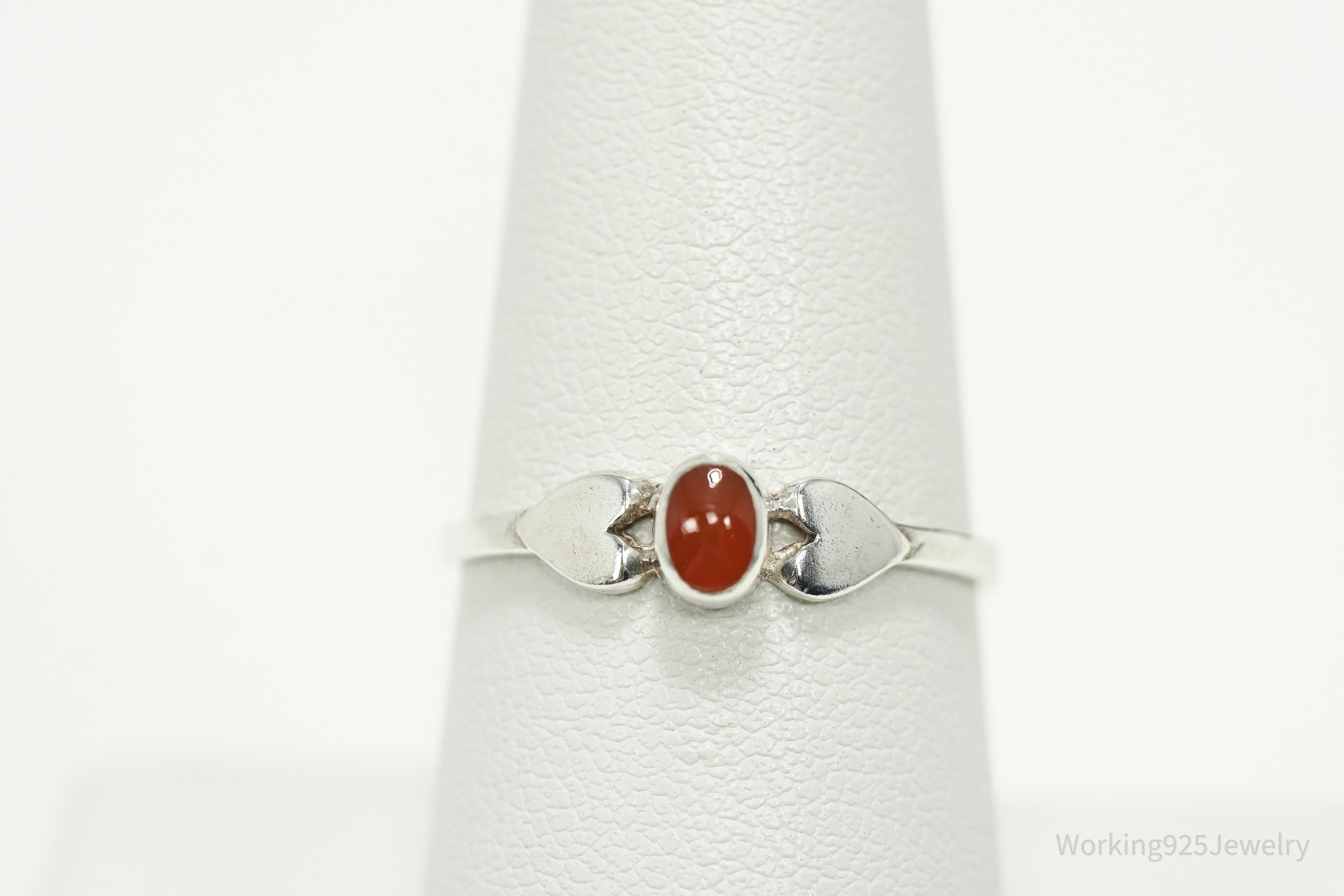 Vintage Carnelian Sterling Silver Ring - Size 8