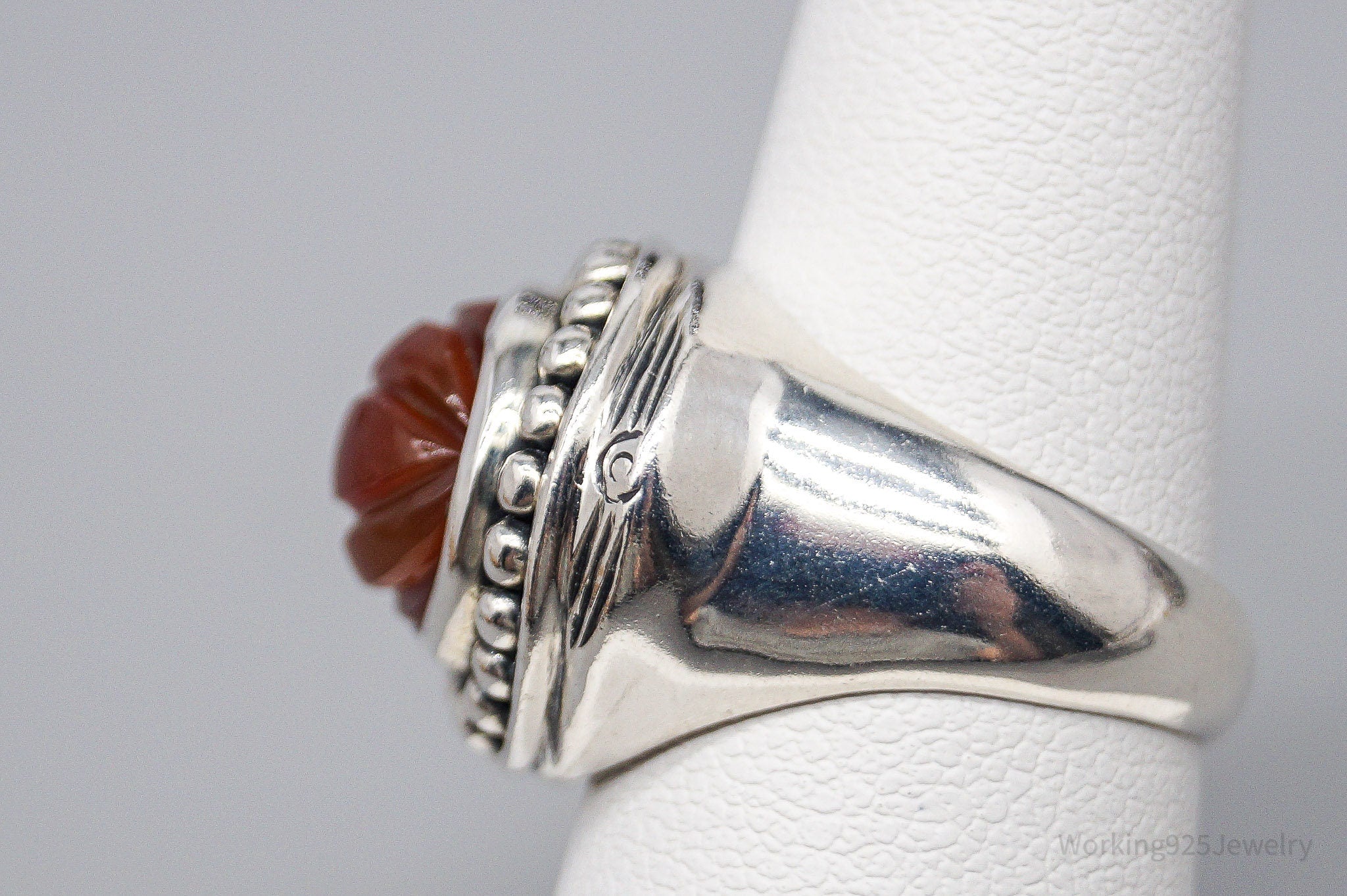 Vintage Designer Doug Paulus Carnelian Sterling Silver Ring - Size 6
