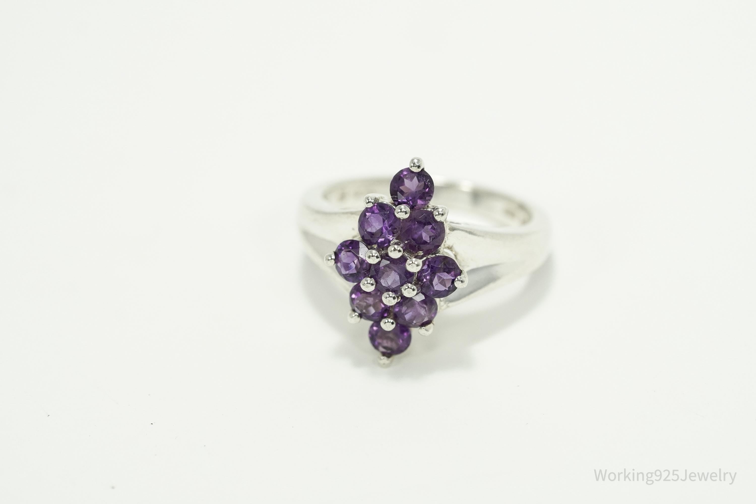 Vintage Amethyst Sterling Silver Ring - Size 6.75