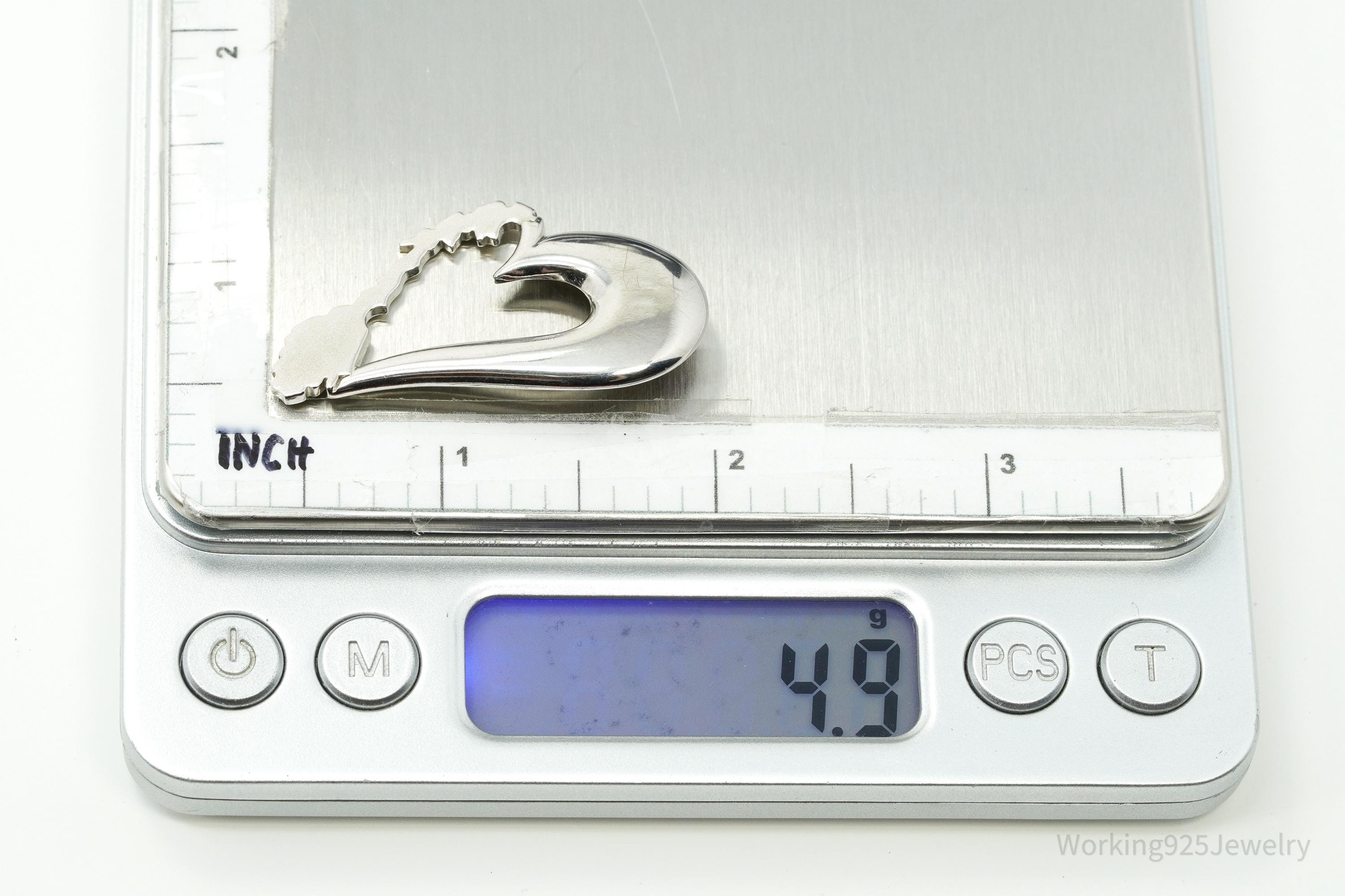 Vintage Heart Sterling Silver Necklace Pendant