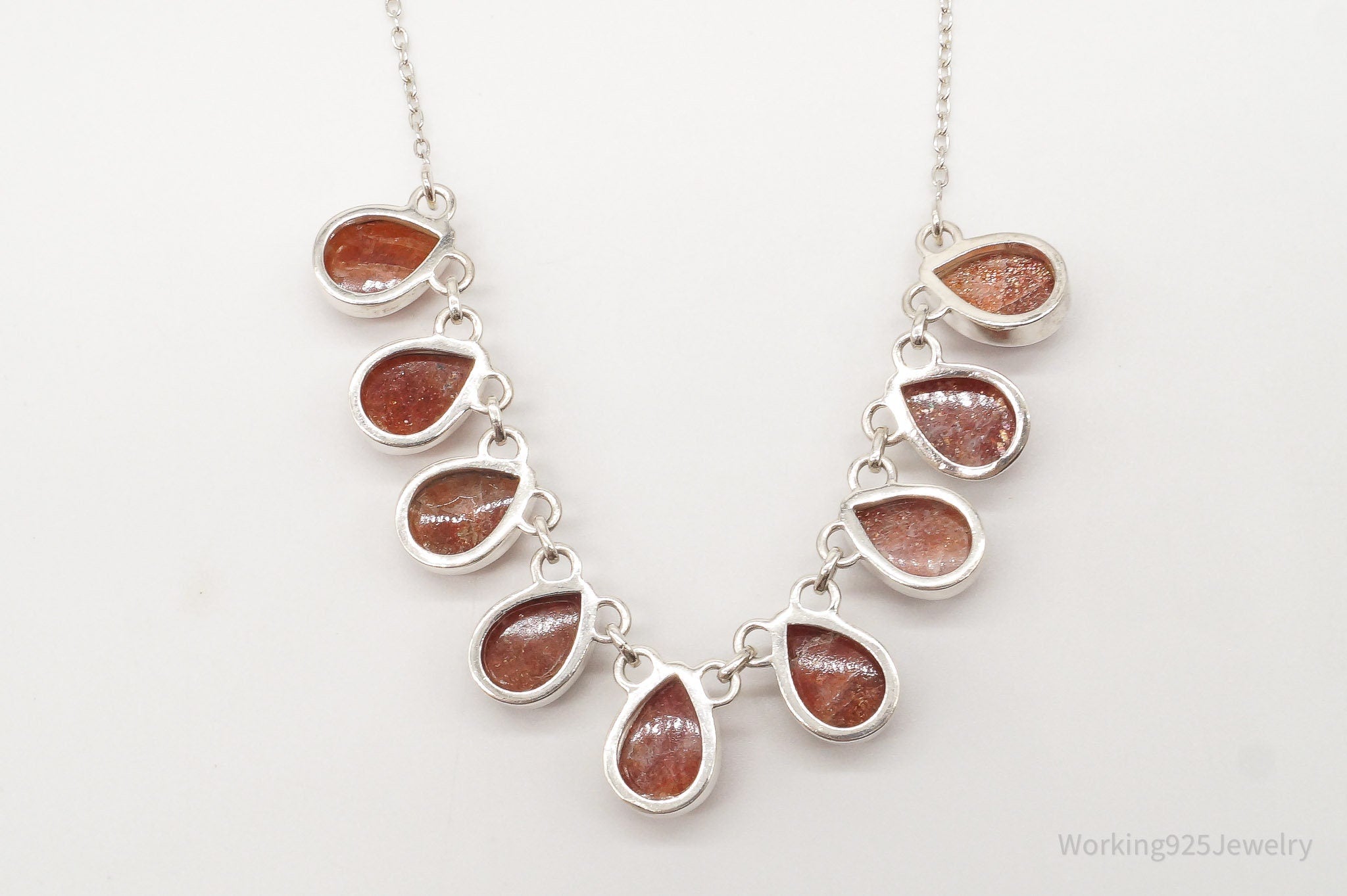 Vintage Designer TGGC Sunstone Sterling Silver Necklace