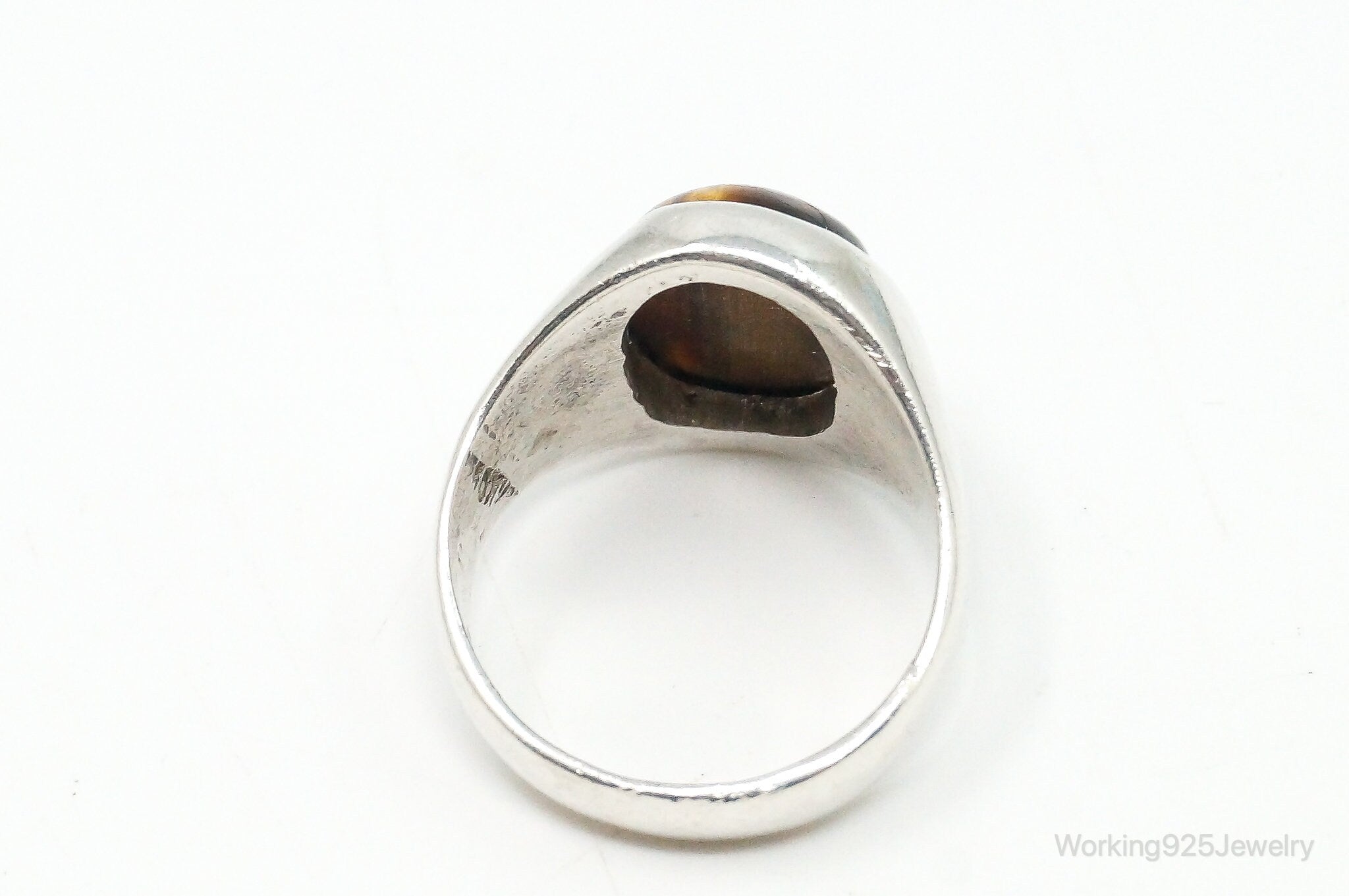 Vintage Mexico Tigers Eye Sterling Silver Ring - Size 10.25