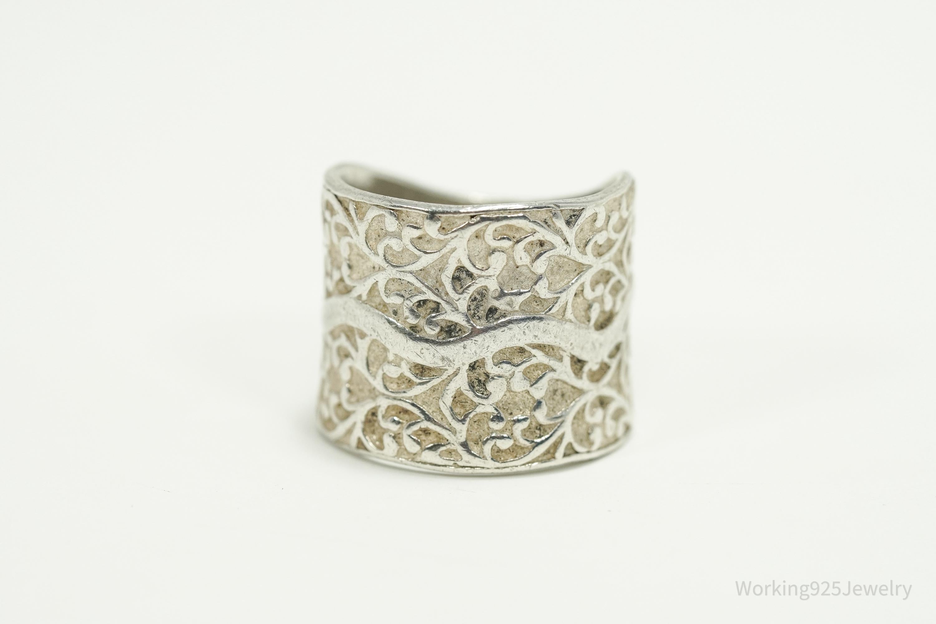 Vintage Silpada Retired Vines Sterling Silver Ring - Size 8.5
