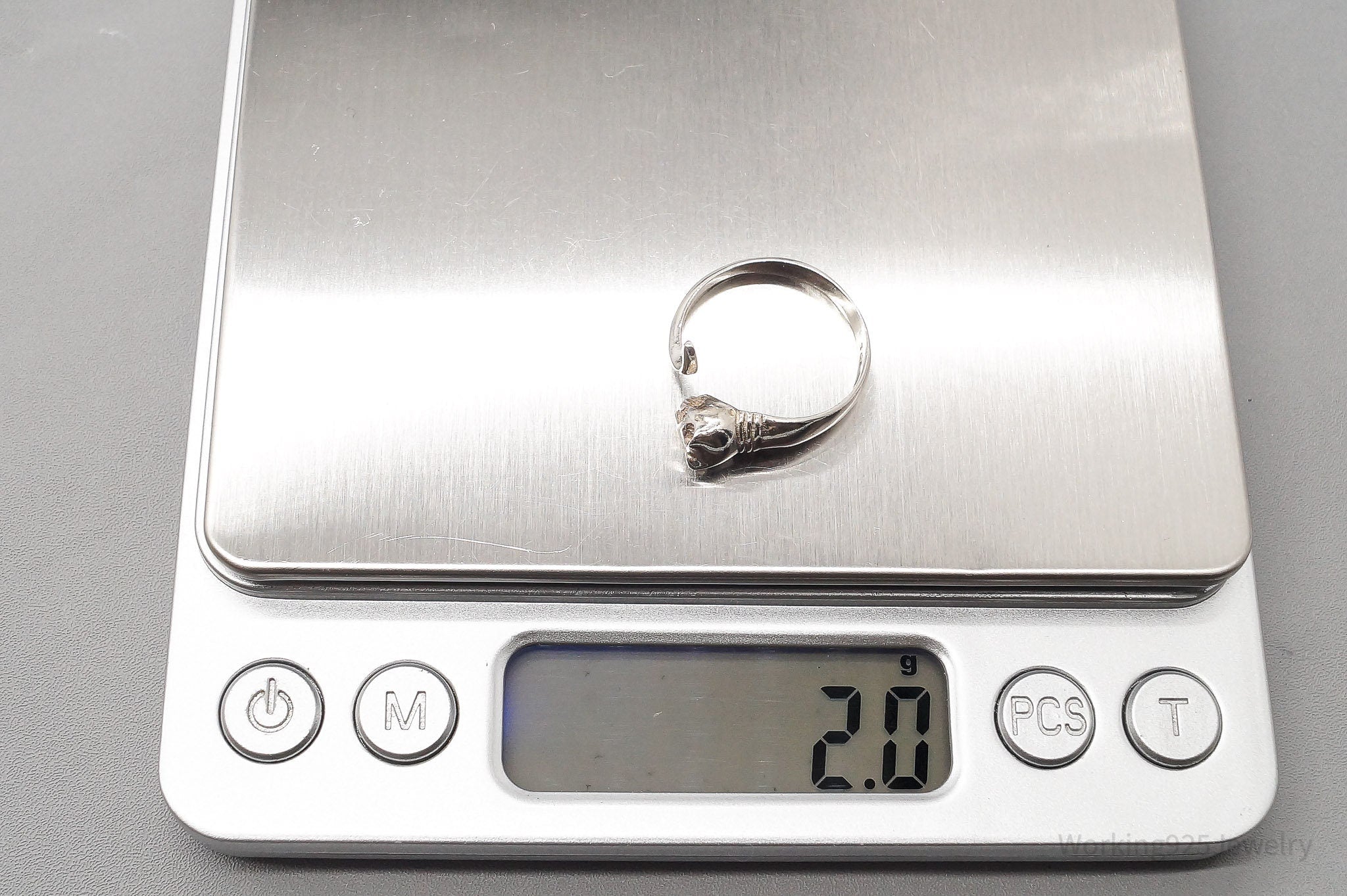 Vintage Cat Kitten Sterling Silver Wrap Ring - Size 7 Adjustable