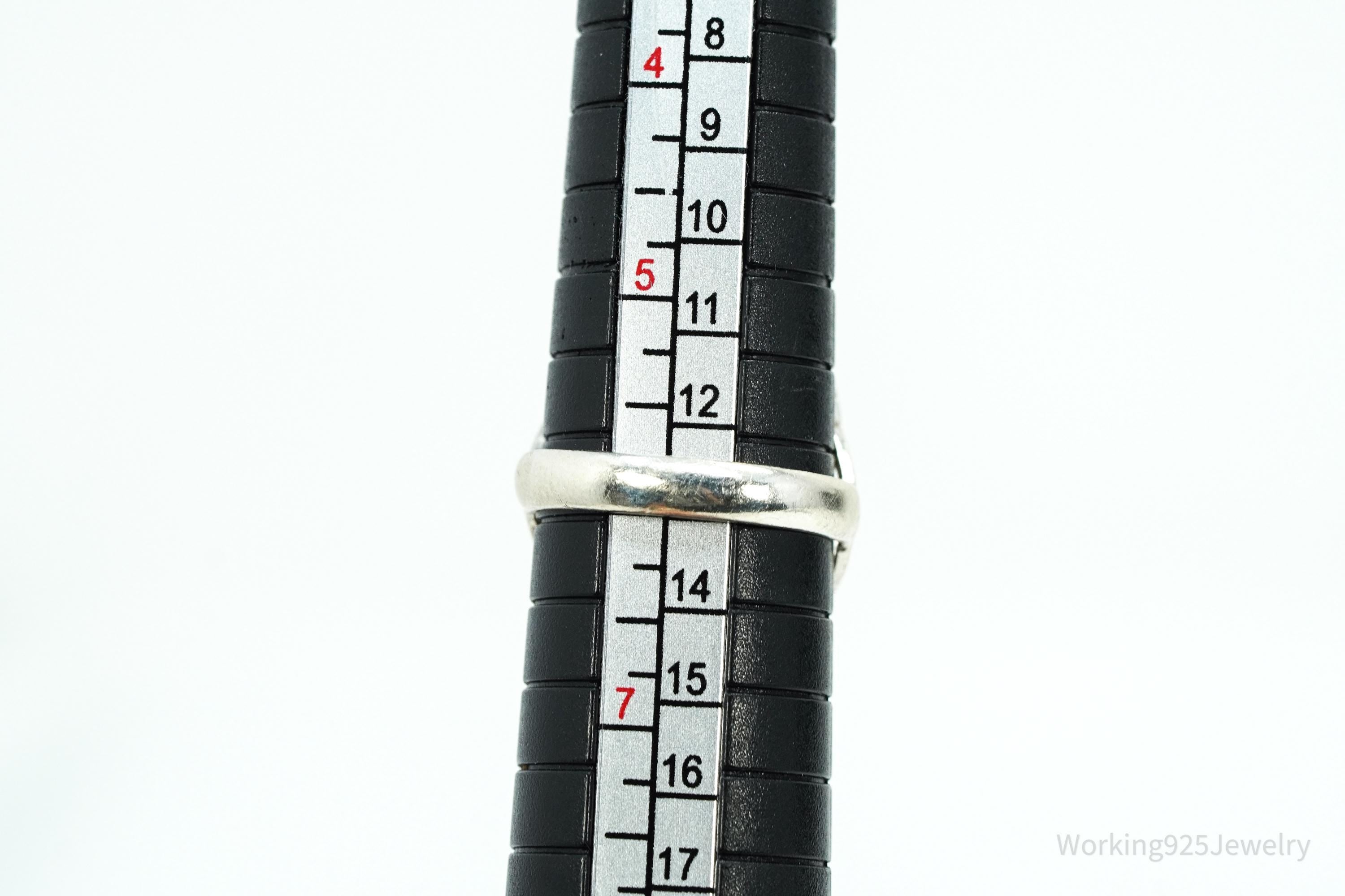 Vintage Flower Seed Of Life Sterling Silver Ring - Size 6