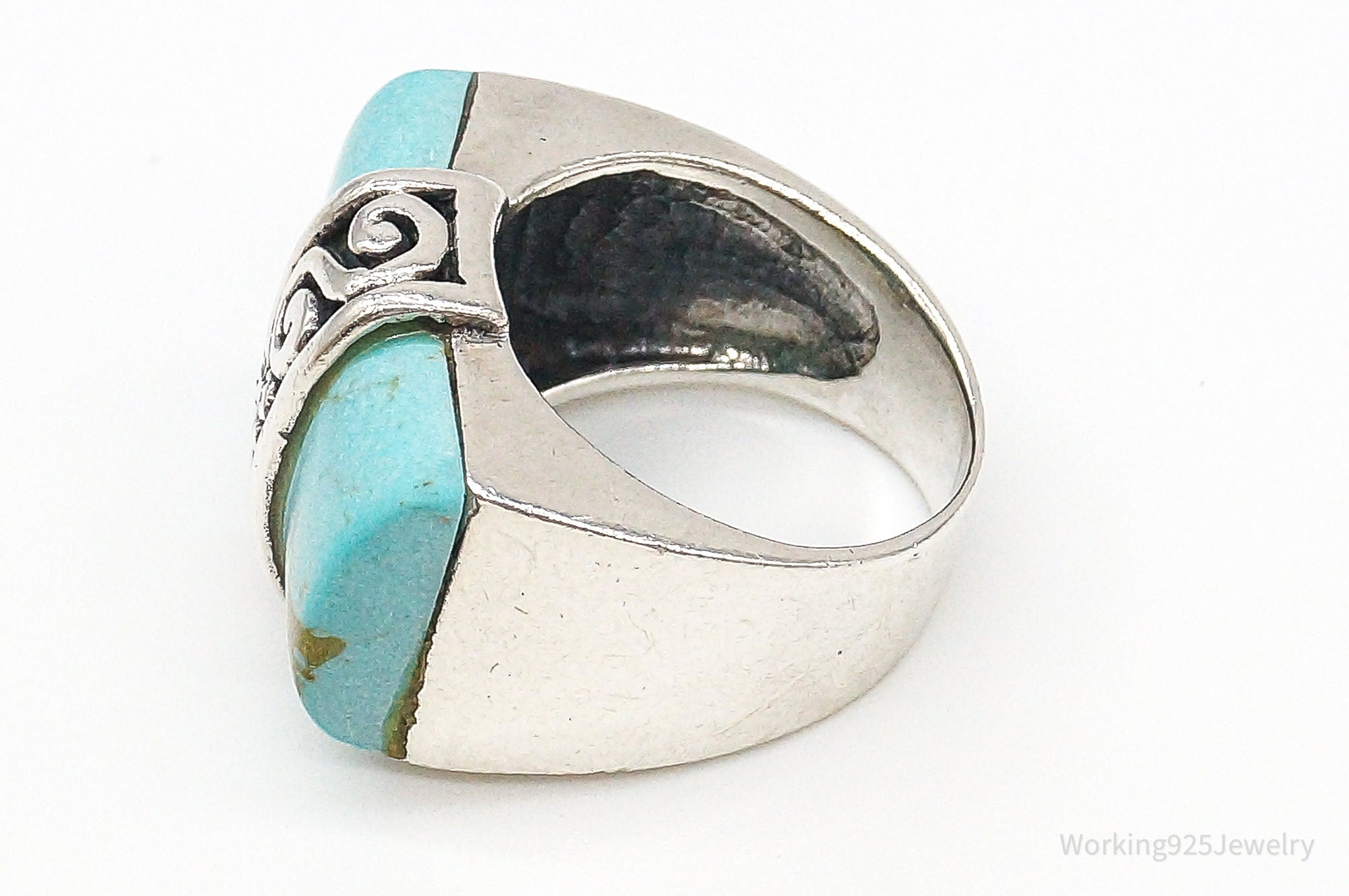 Vintage Turquoise Sterling Silver Ring - Size 5.25