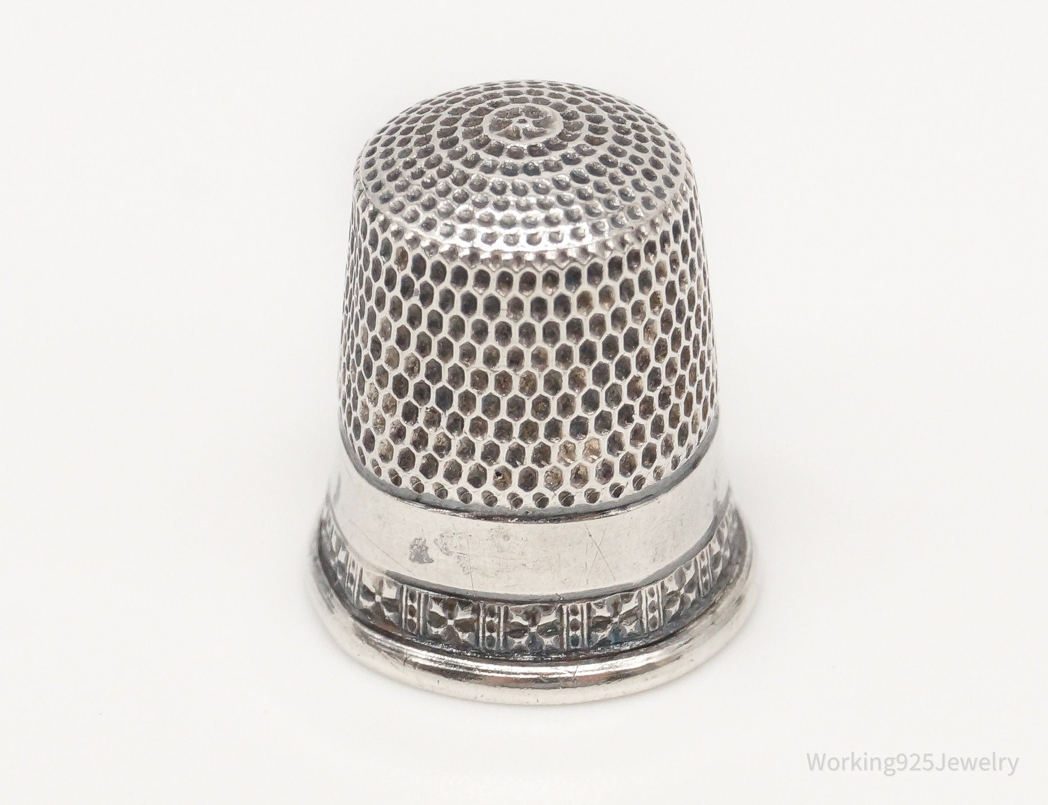 1800s Antique Simons Bros & Co Dome Sterling Silver Thimble Size 5