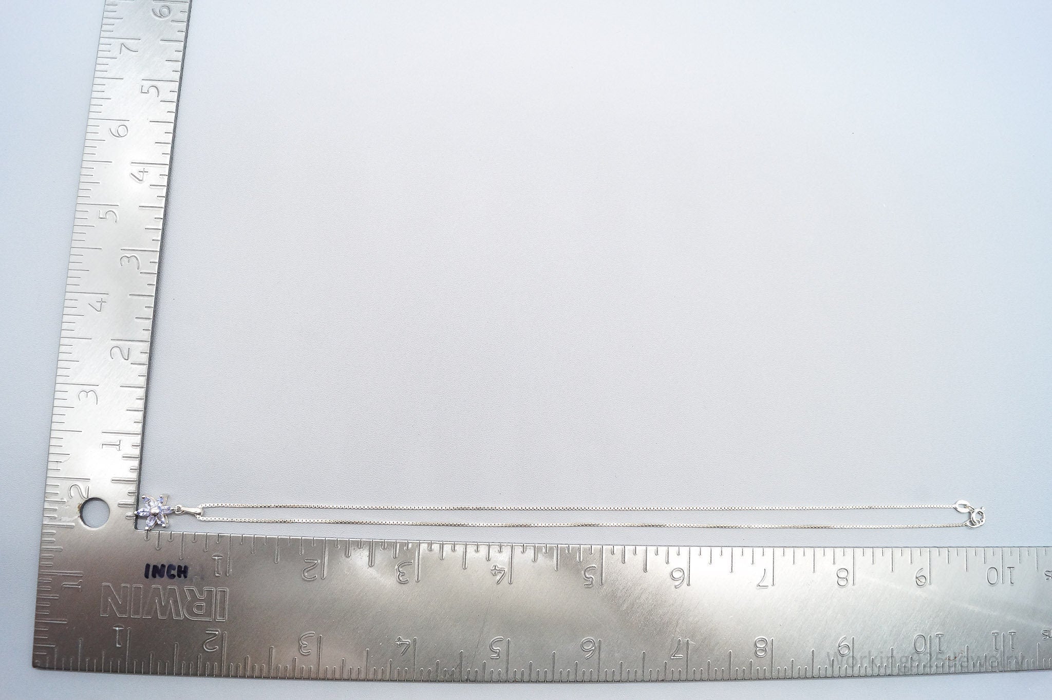 Vintage Tanzanite Flower Sterling Silver Necklace 18"