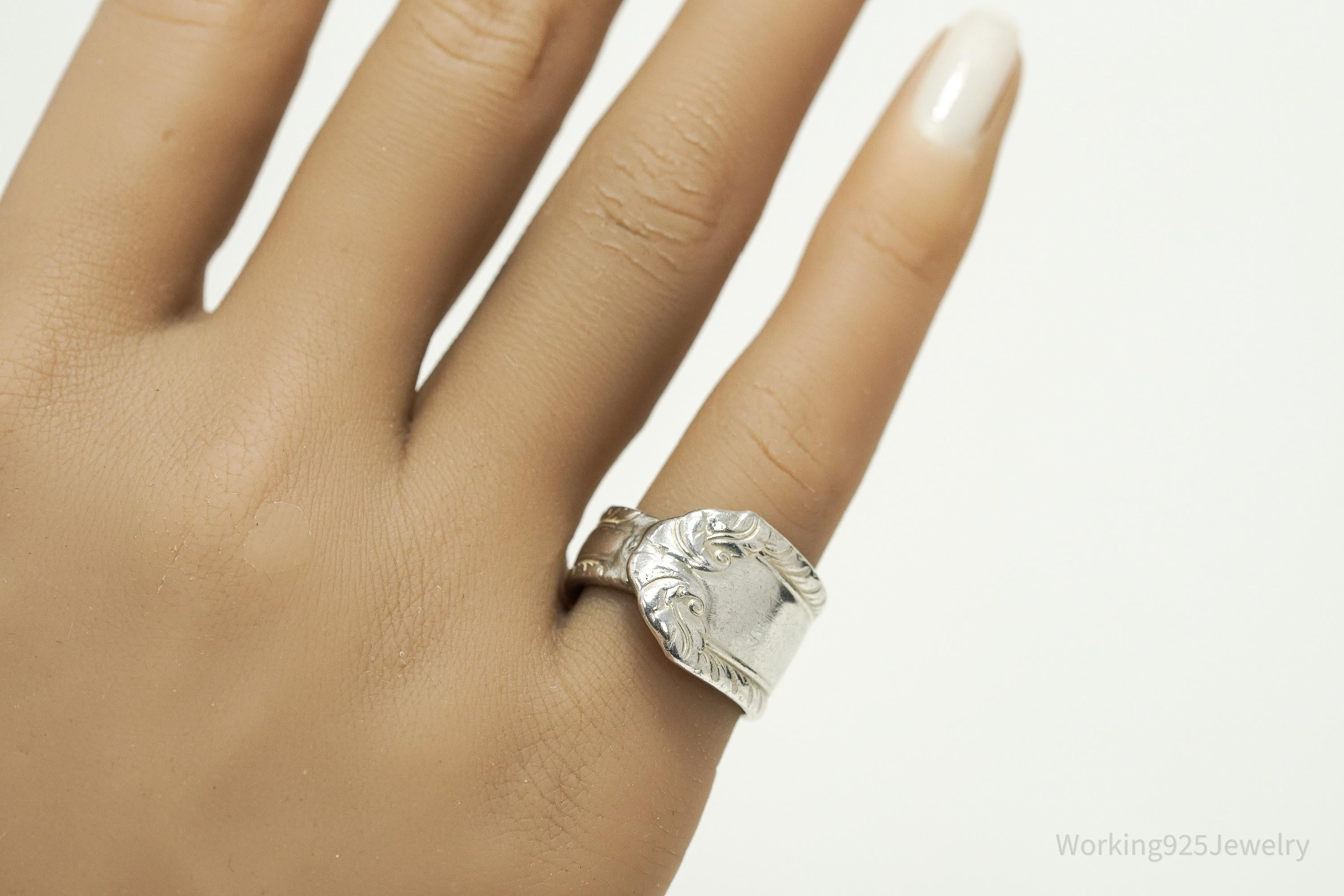 Antique Silver Spoon Ring Size 6.5