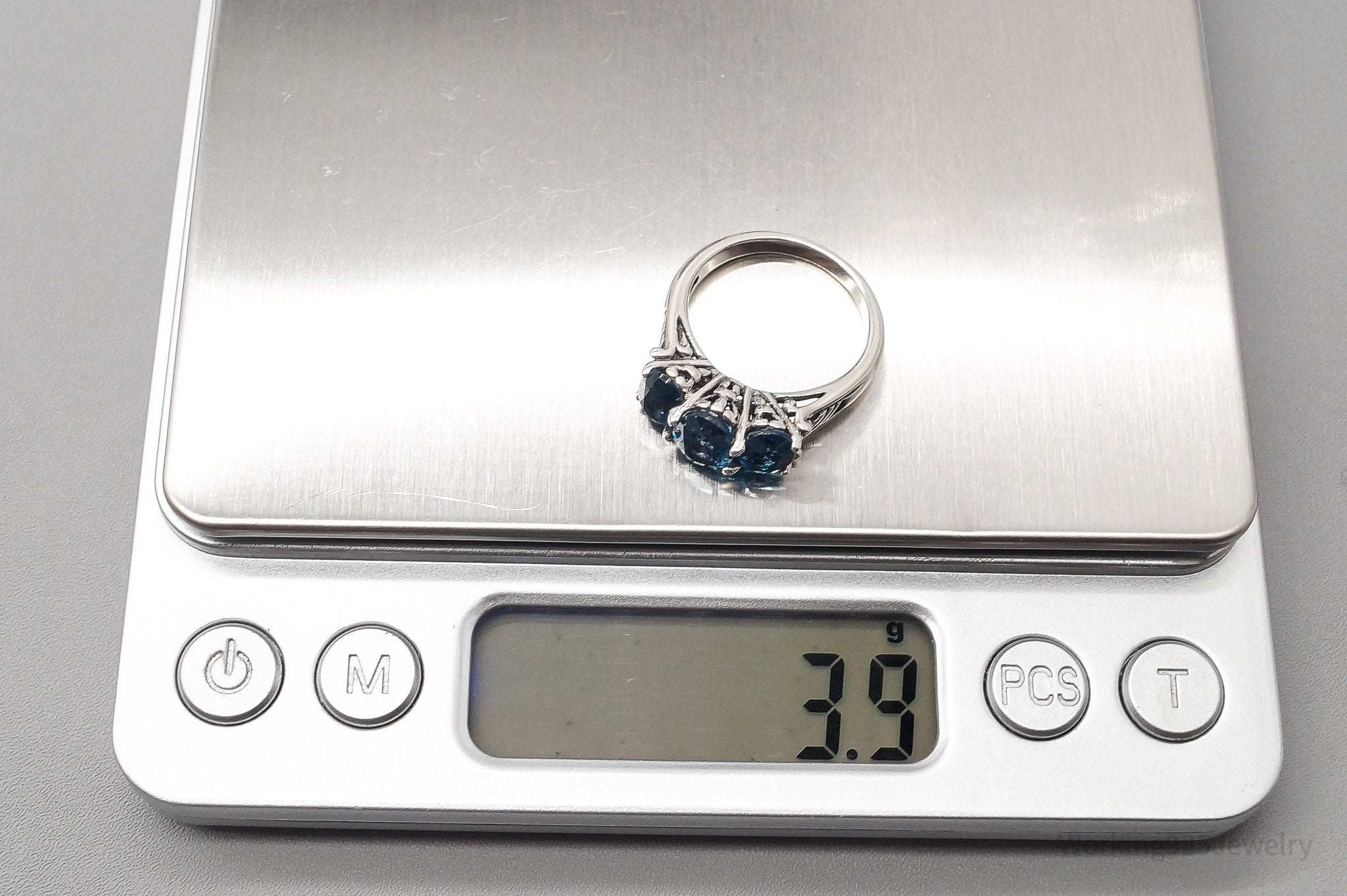 Vintage London Blue Topaz Sterling Silver Ring - Size 6