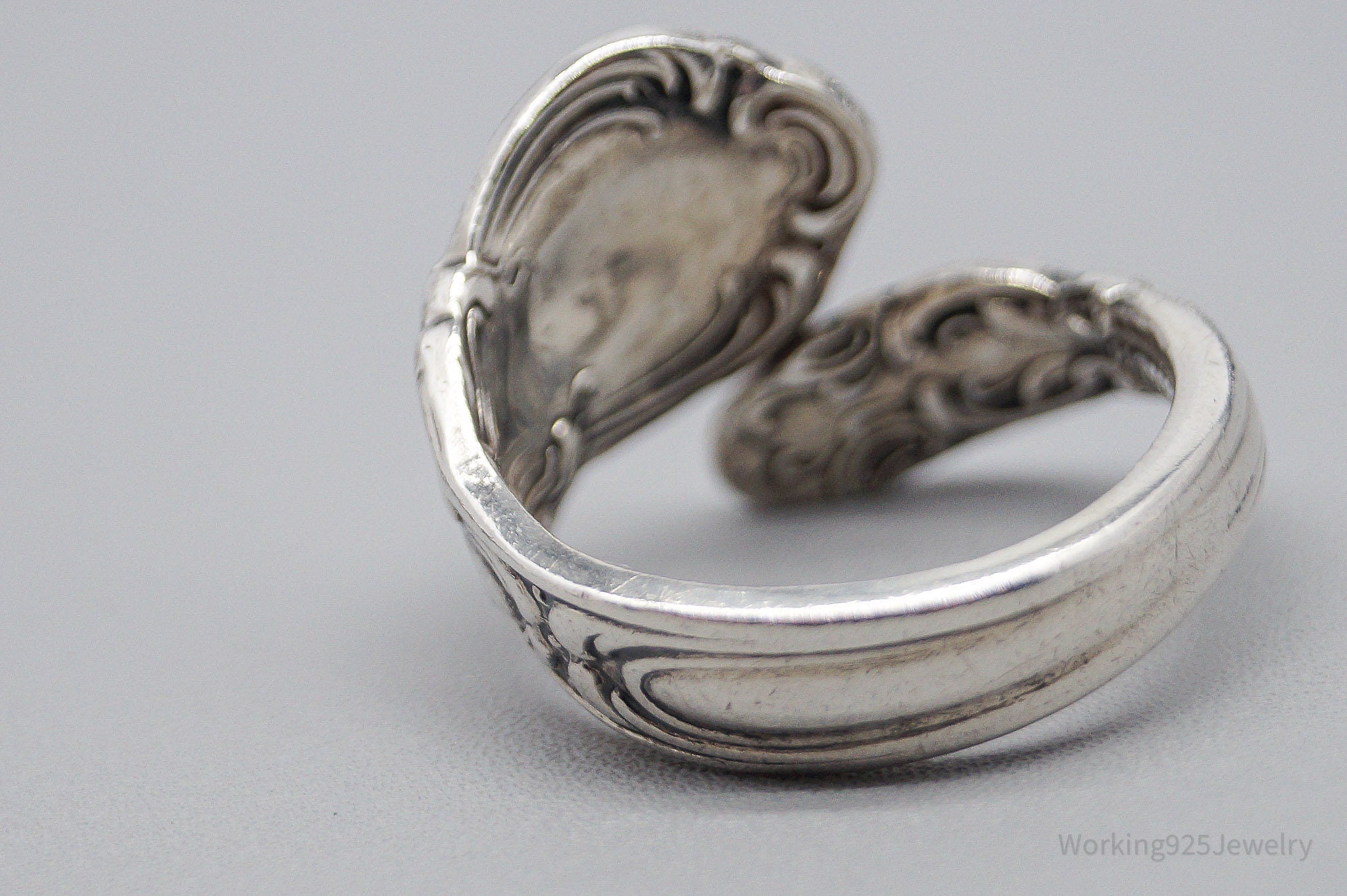 Antique GORHAM 1895 Sterling Silver Wrap Spoon Ring - Size 10