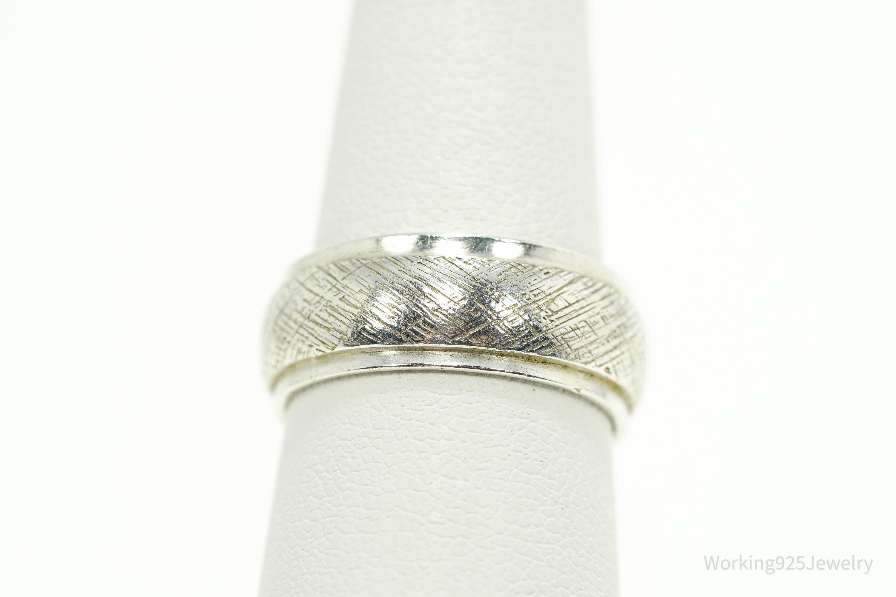 Antique Designer Sterling Silver Band Ring - Size 6