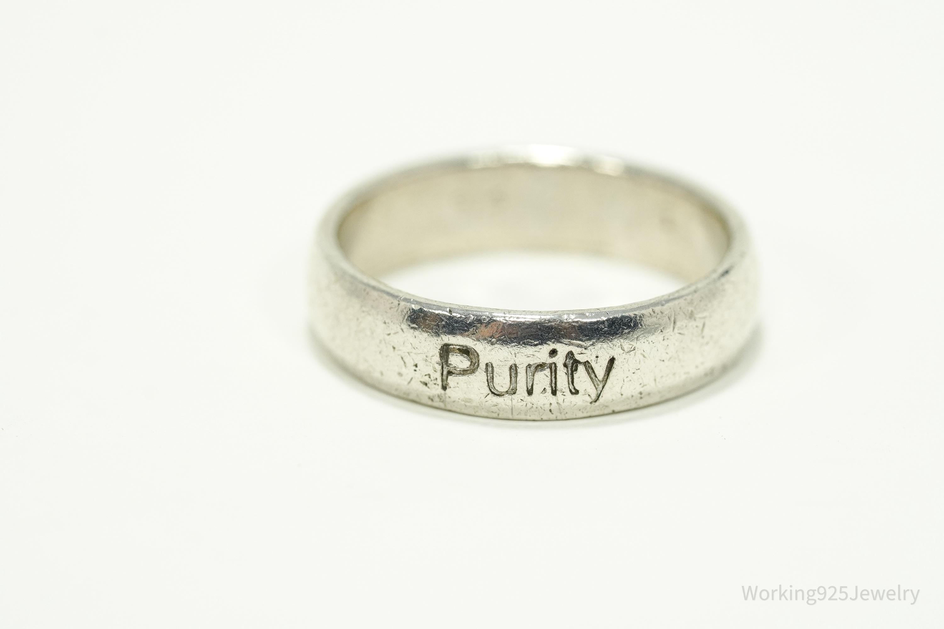 Vintage "Purity" Sterling Silver Band Ring - Size 6.75