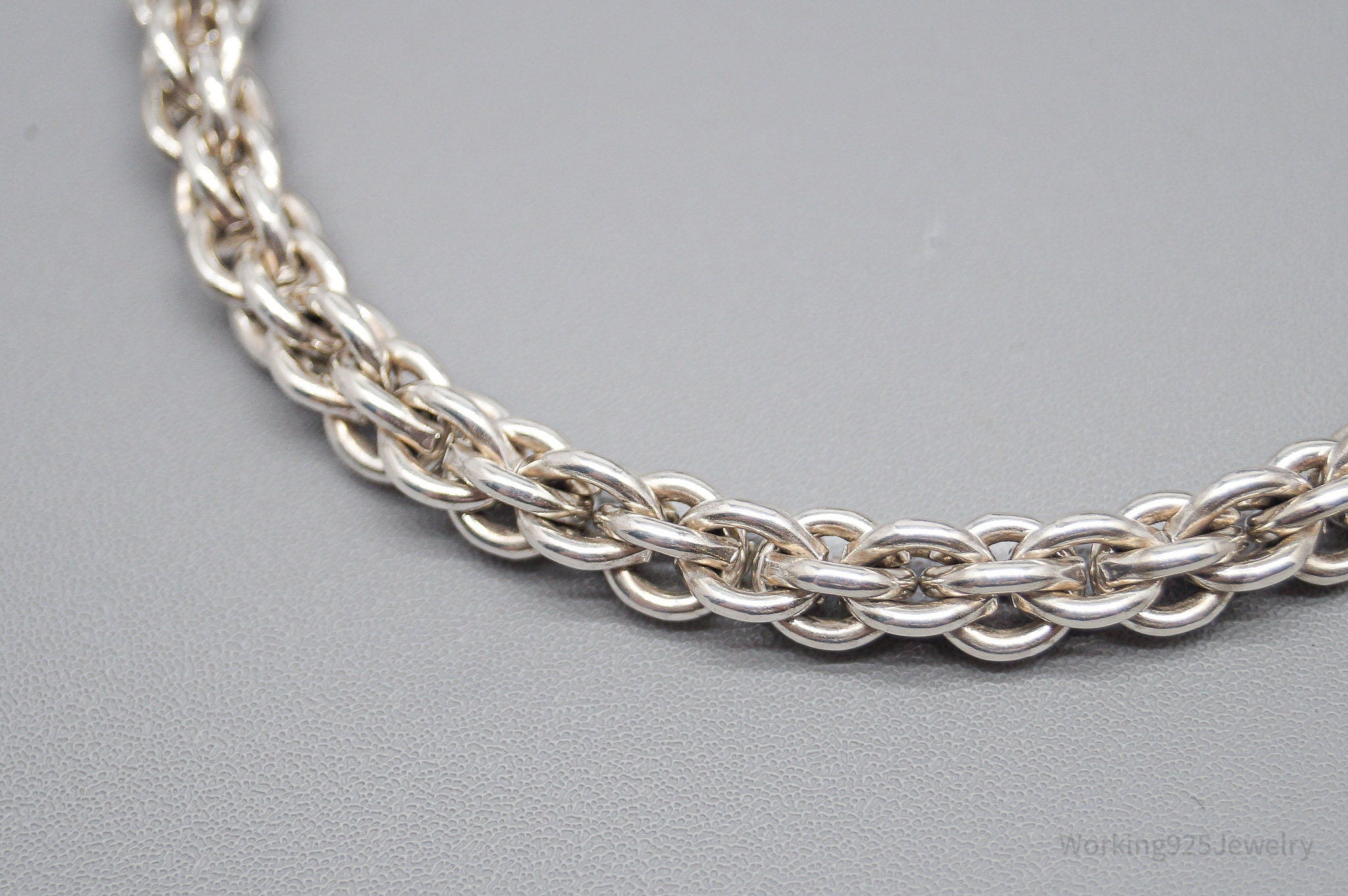 Vintage Italian Chainlink Sterling Silver Bracelet - 7 5/8"