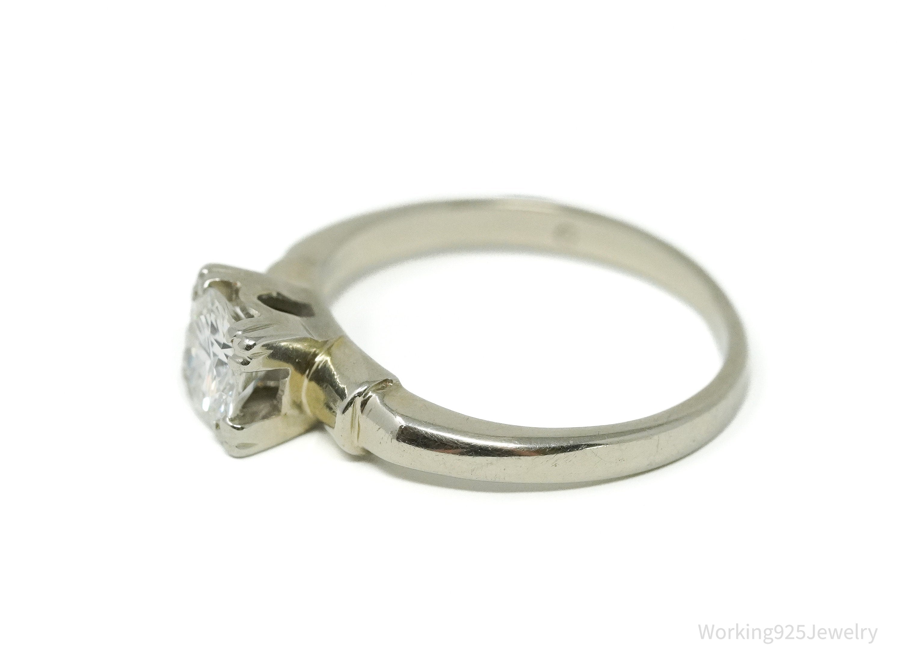 14K White Gold Diamond Ring Size - 5