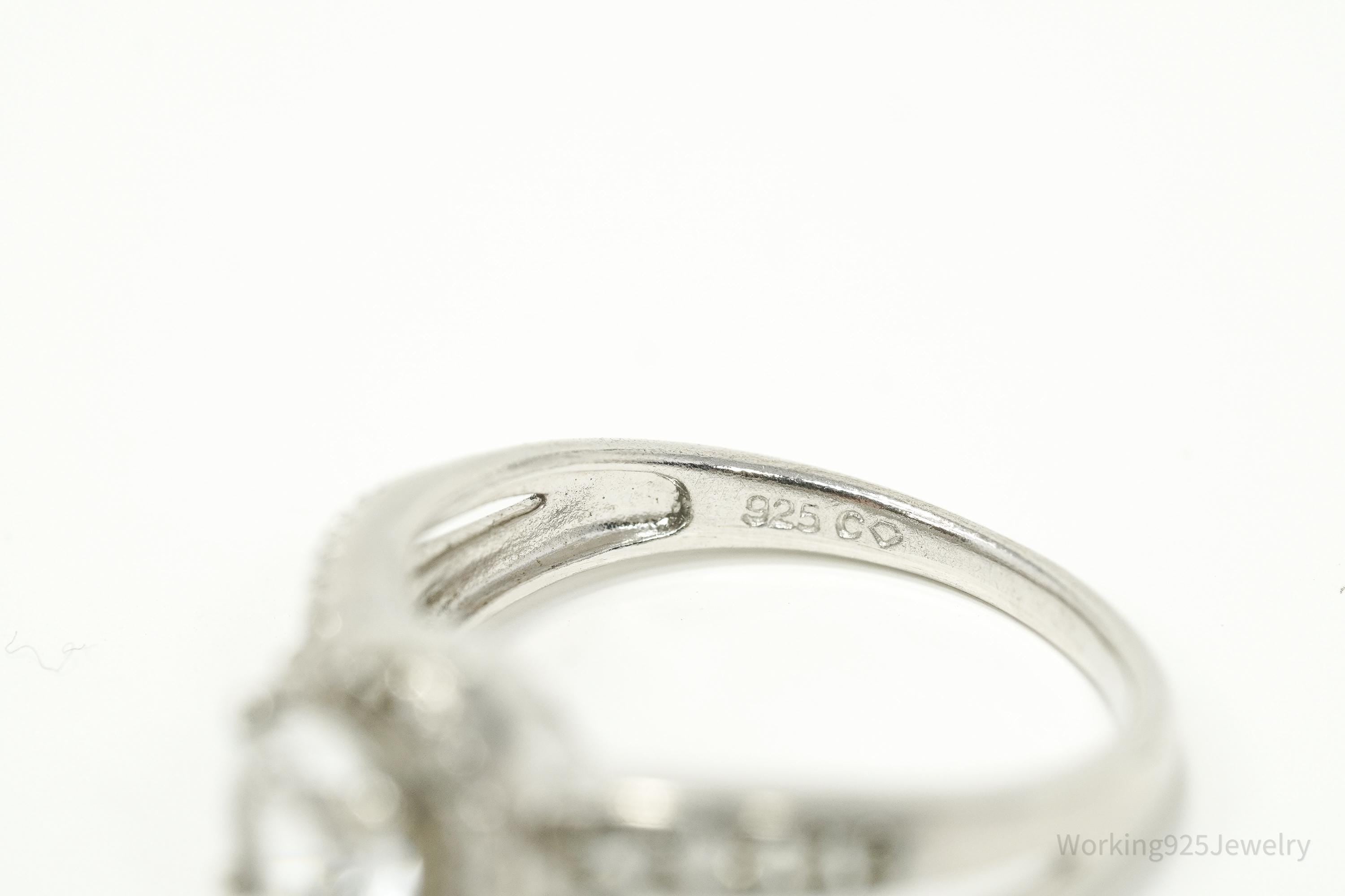 Vintage Cubic Zirconia Sterling Silver Ring - Size 7