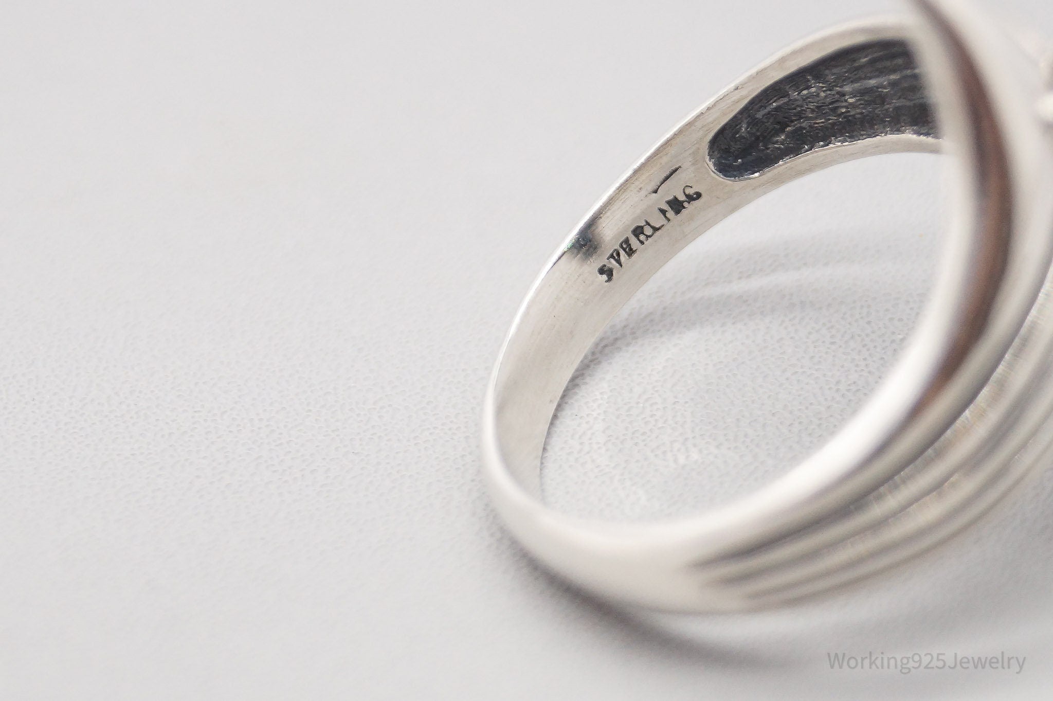 Vintage Designer Kabana Cubic Zirconia Sterling Silver Ring - Size 9