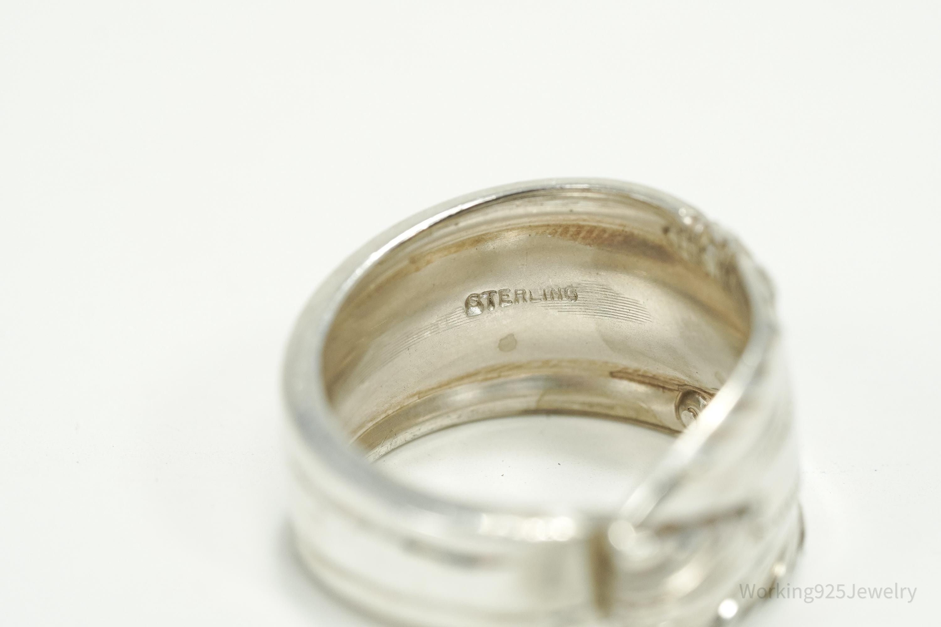 Antique Art Deco Sterling Silver Spoon Ring - Size 8