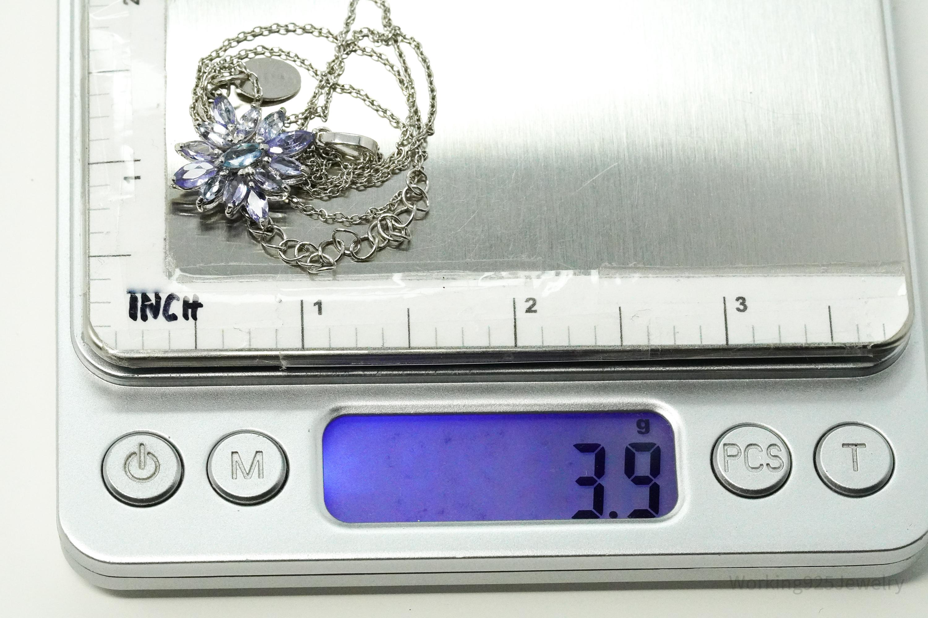 STAUER Tanzanite Sunburst Sterling Silver Necklace 20"