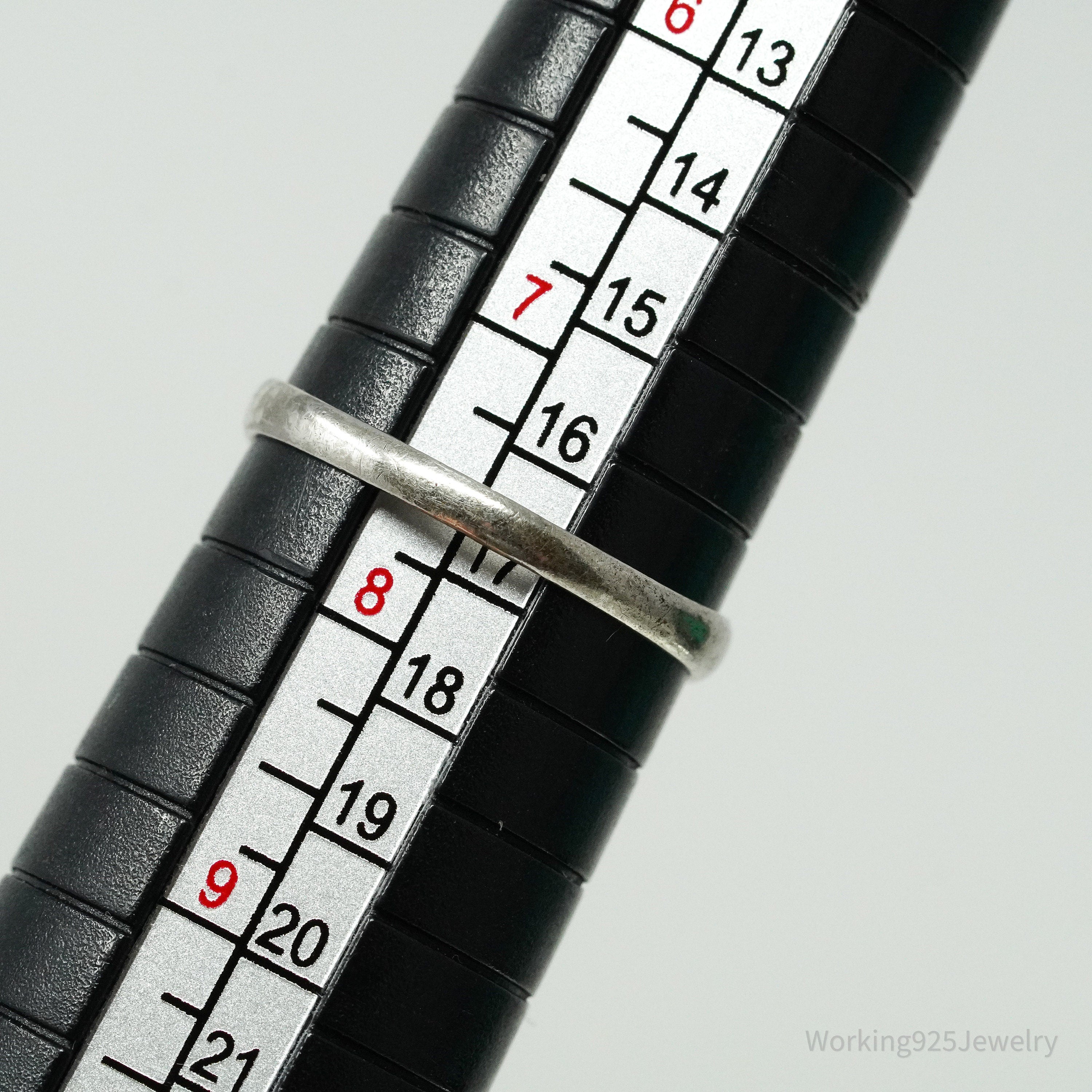 Antique Edwardian Ostby & Barton Moss Agate Sterling Silver Ring Size 7.5