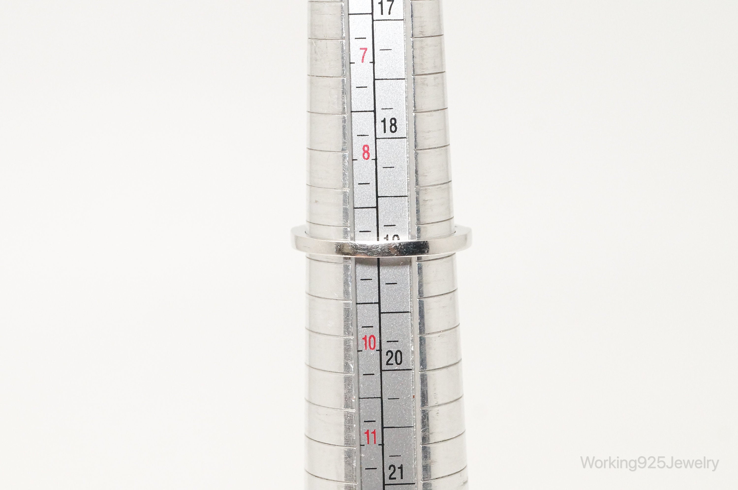 Vintage Designer SW Blue Topaz Cubic Zirconia Sterling Silver Ring - Sz 9