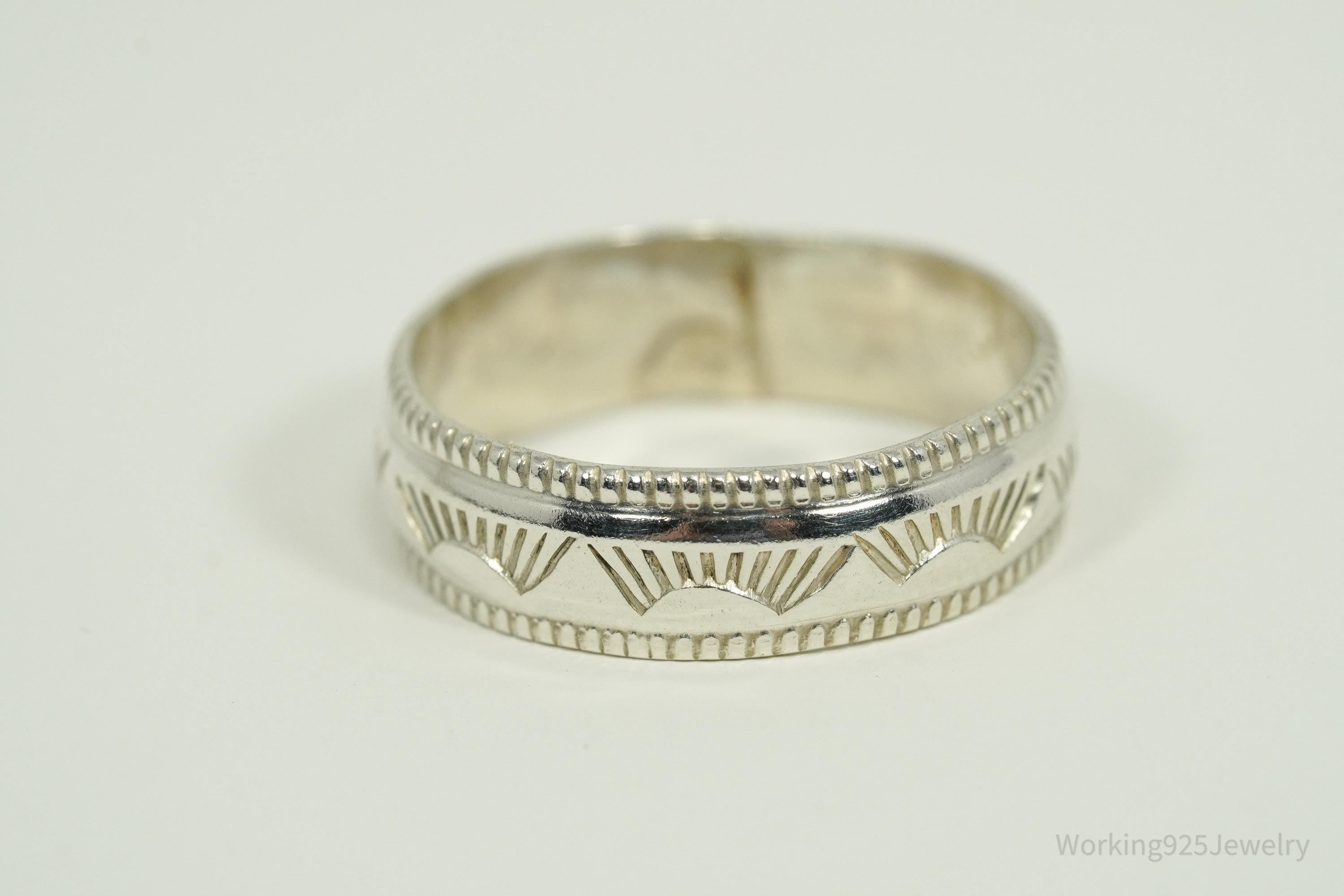 Vintage Native American Sterling Silver Band Ring Size 8.25