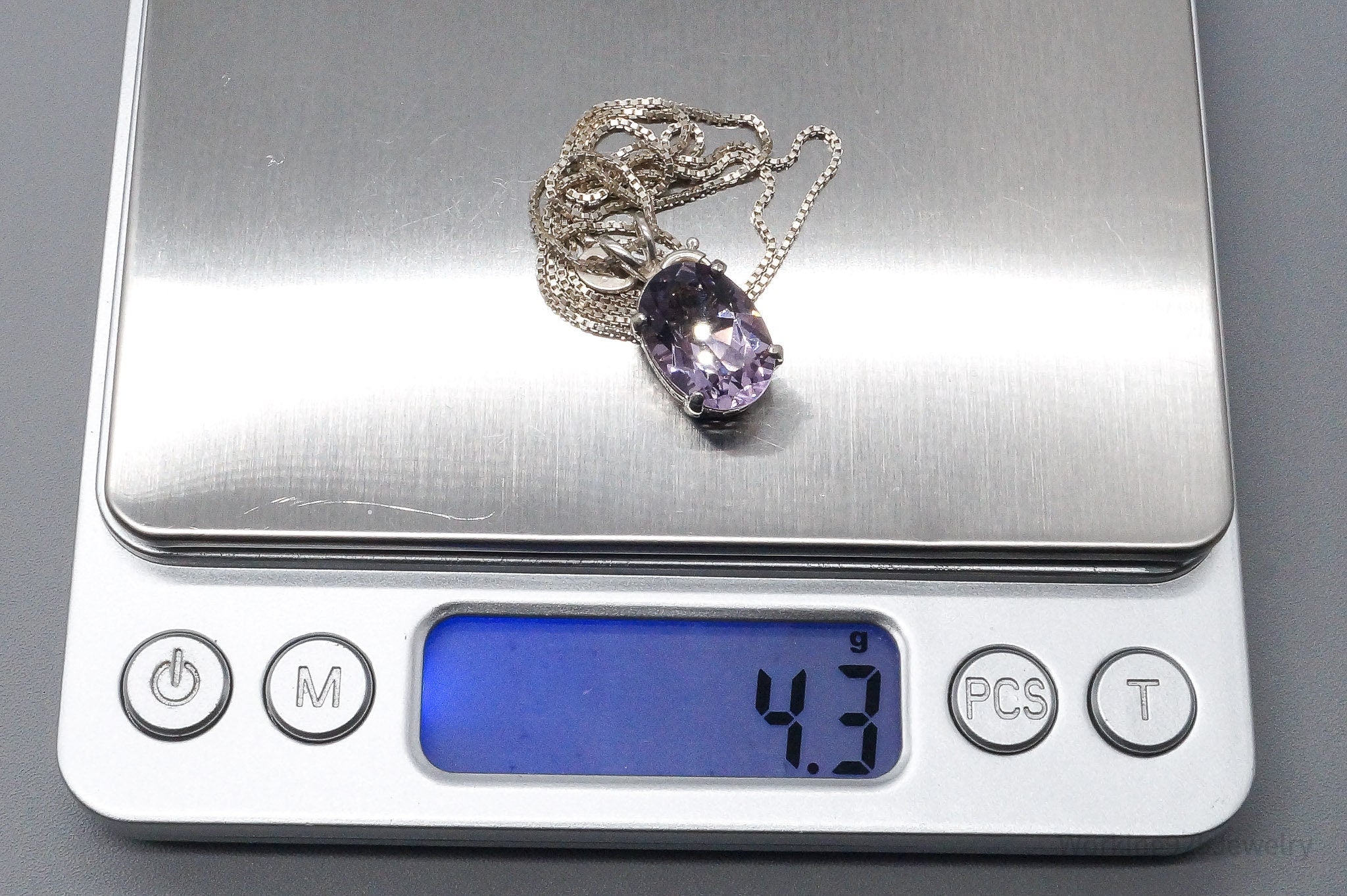 Vintage Amethyst Sterling Silver Necklace 18"