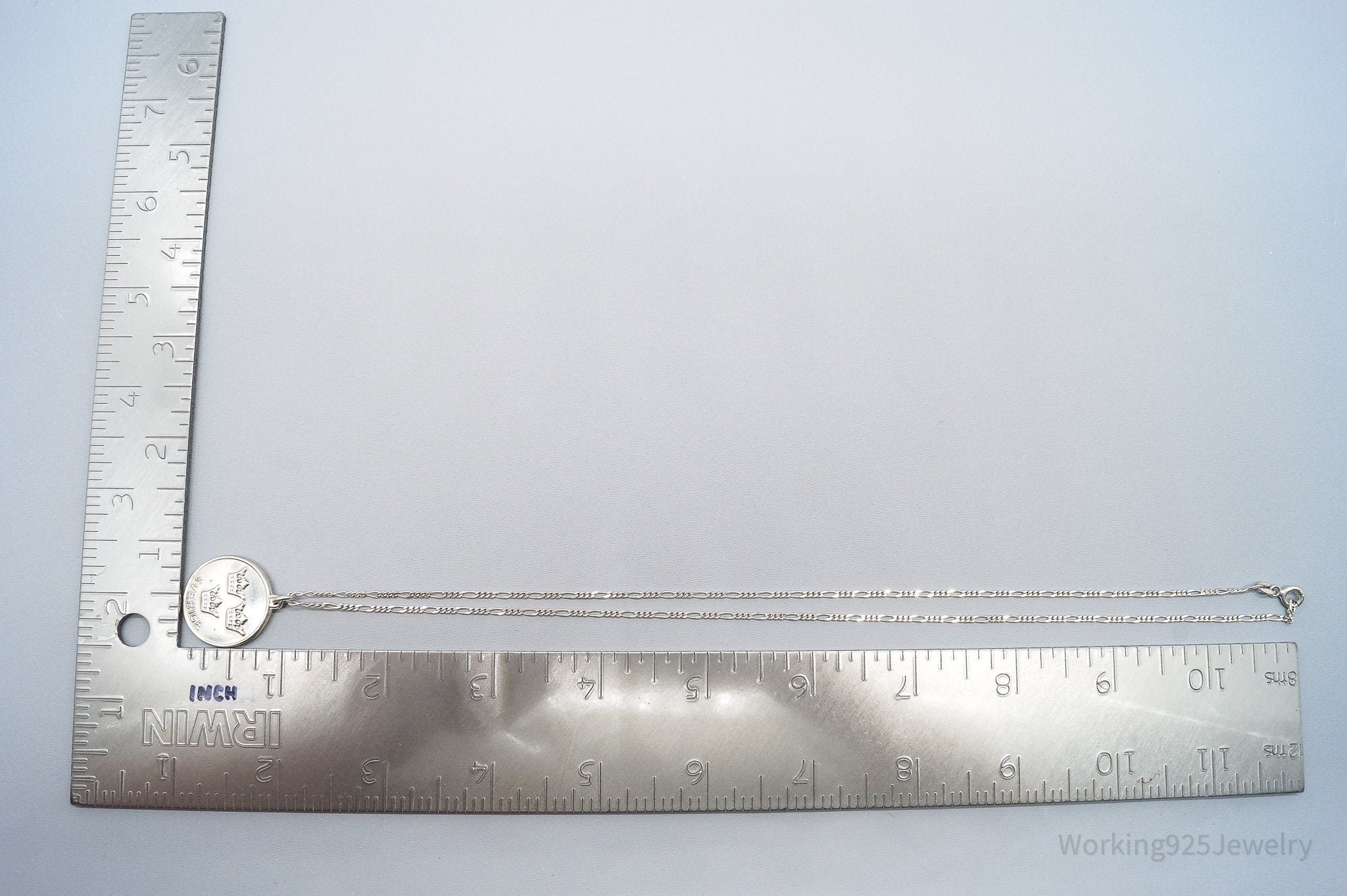 Vintage Swedish Svergie Triple Crown Sterling Silver Chain Necklace 20"