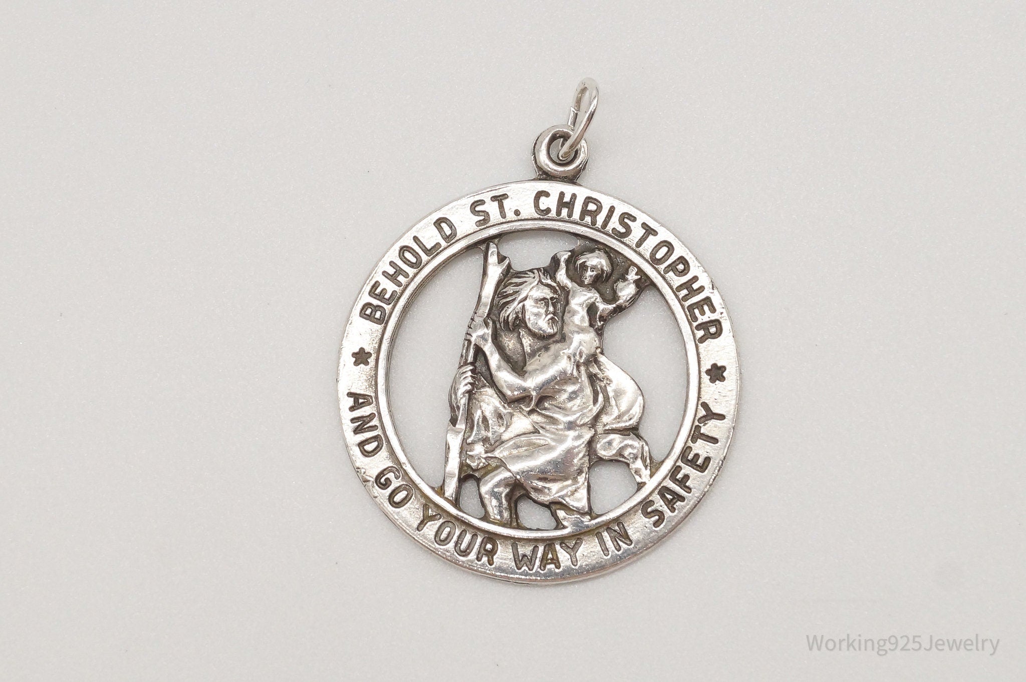 Vintage Saint Christopher Sterling Silver Pendant