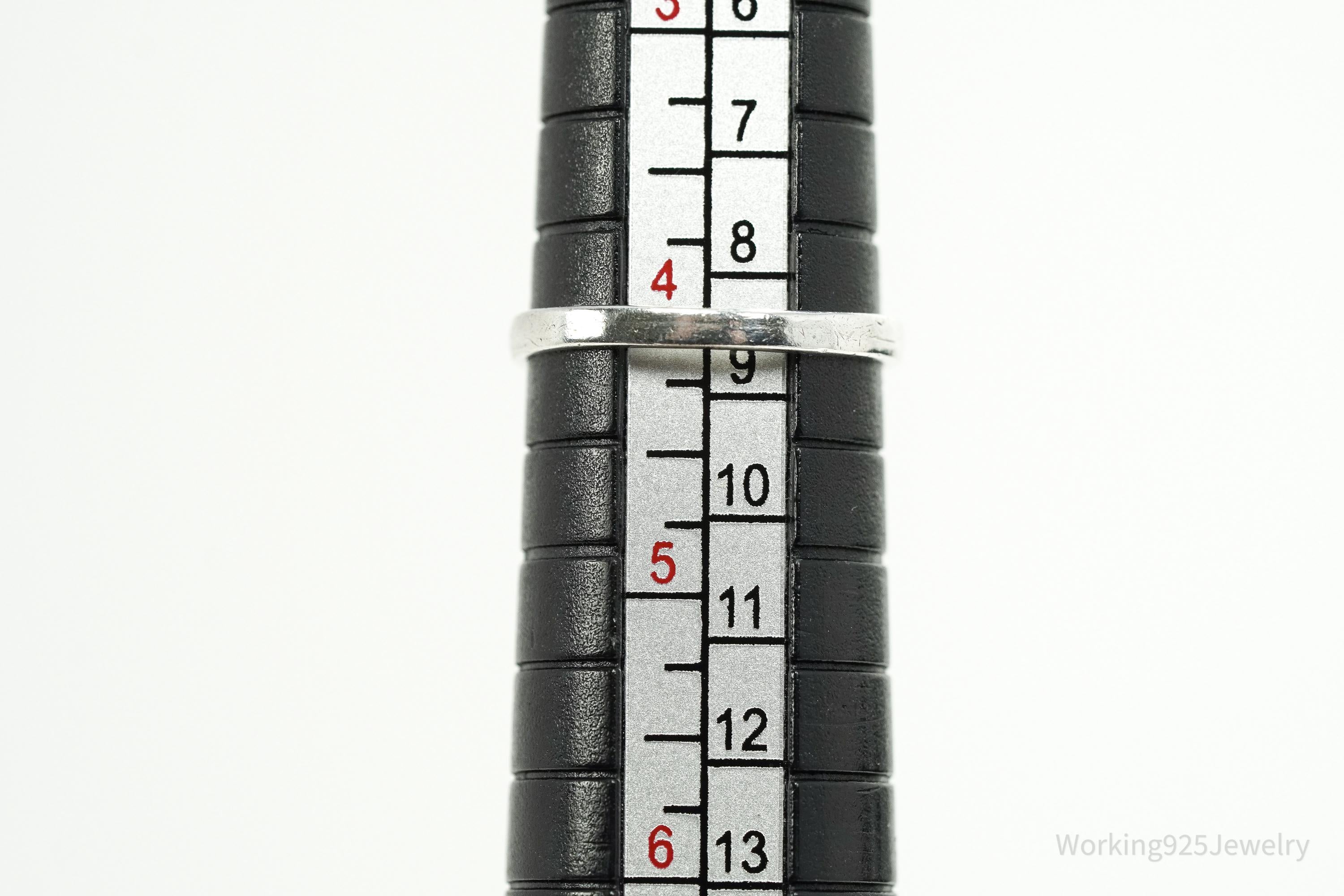 Vintage Native Bell Trading Post Turquoise Sterling Silver Ring - Size 4