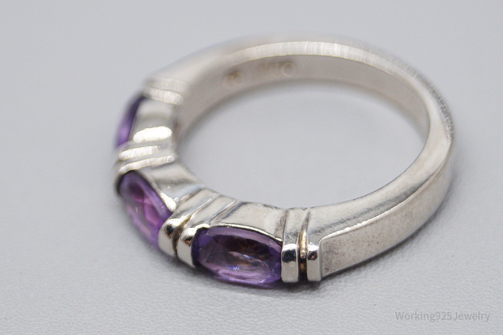 Vintage Amethyst Sterling Silver Ring - Size 6