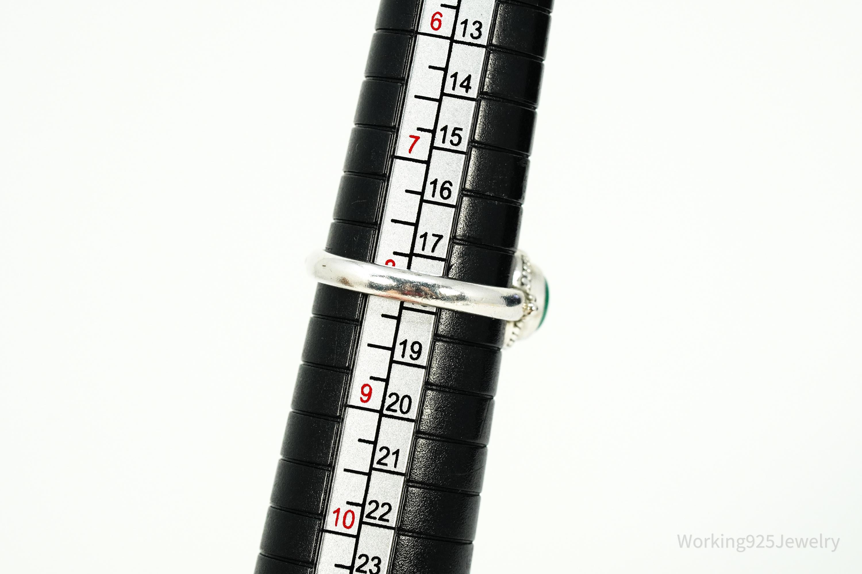 Vintage Doug Paulus Turquoise Western Style Sterling Silver Ring - Size 8