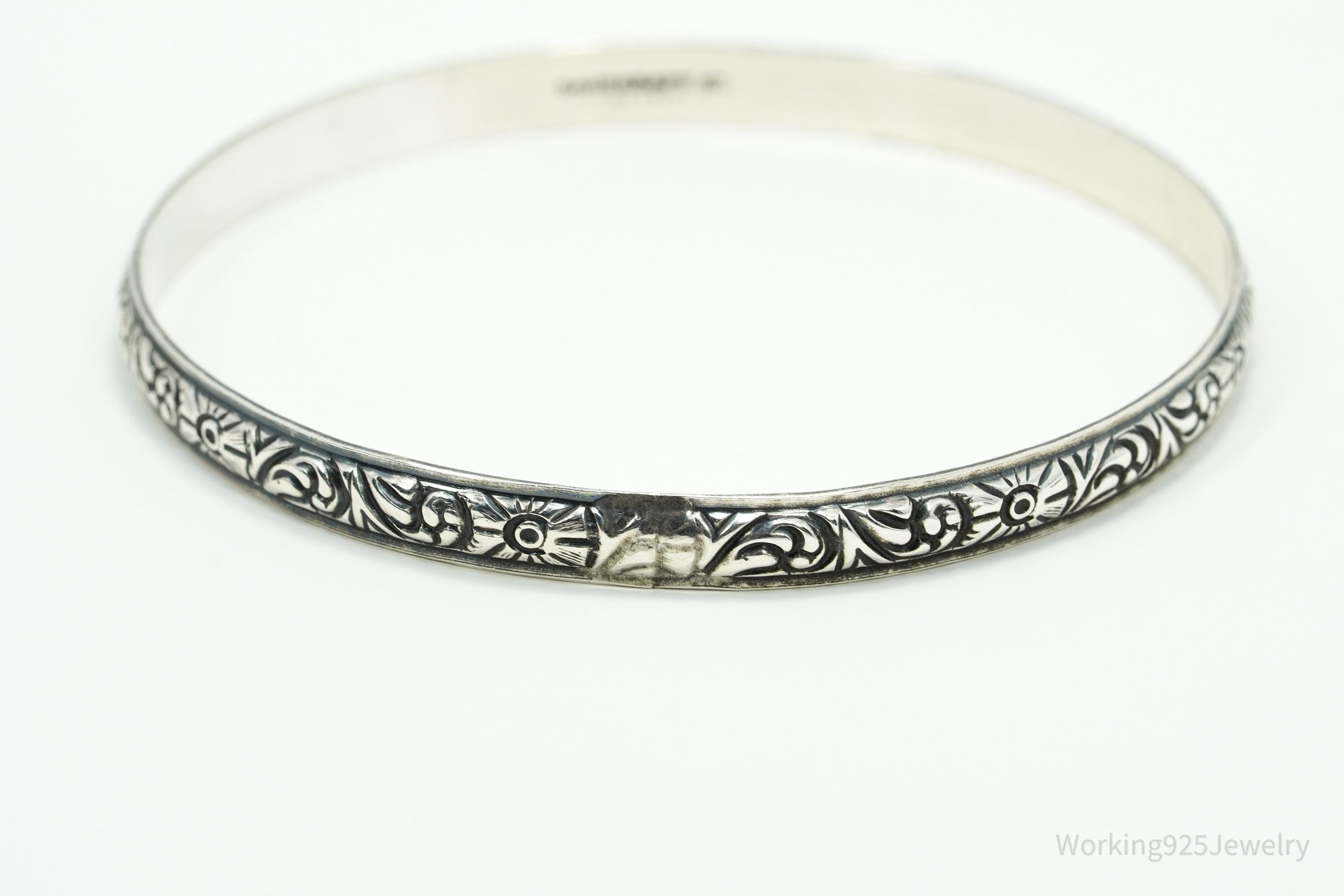 Antique Designer Danecraft Art Deco Pattern Sterling Silver Bracelet 7.75
